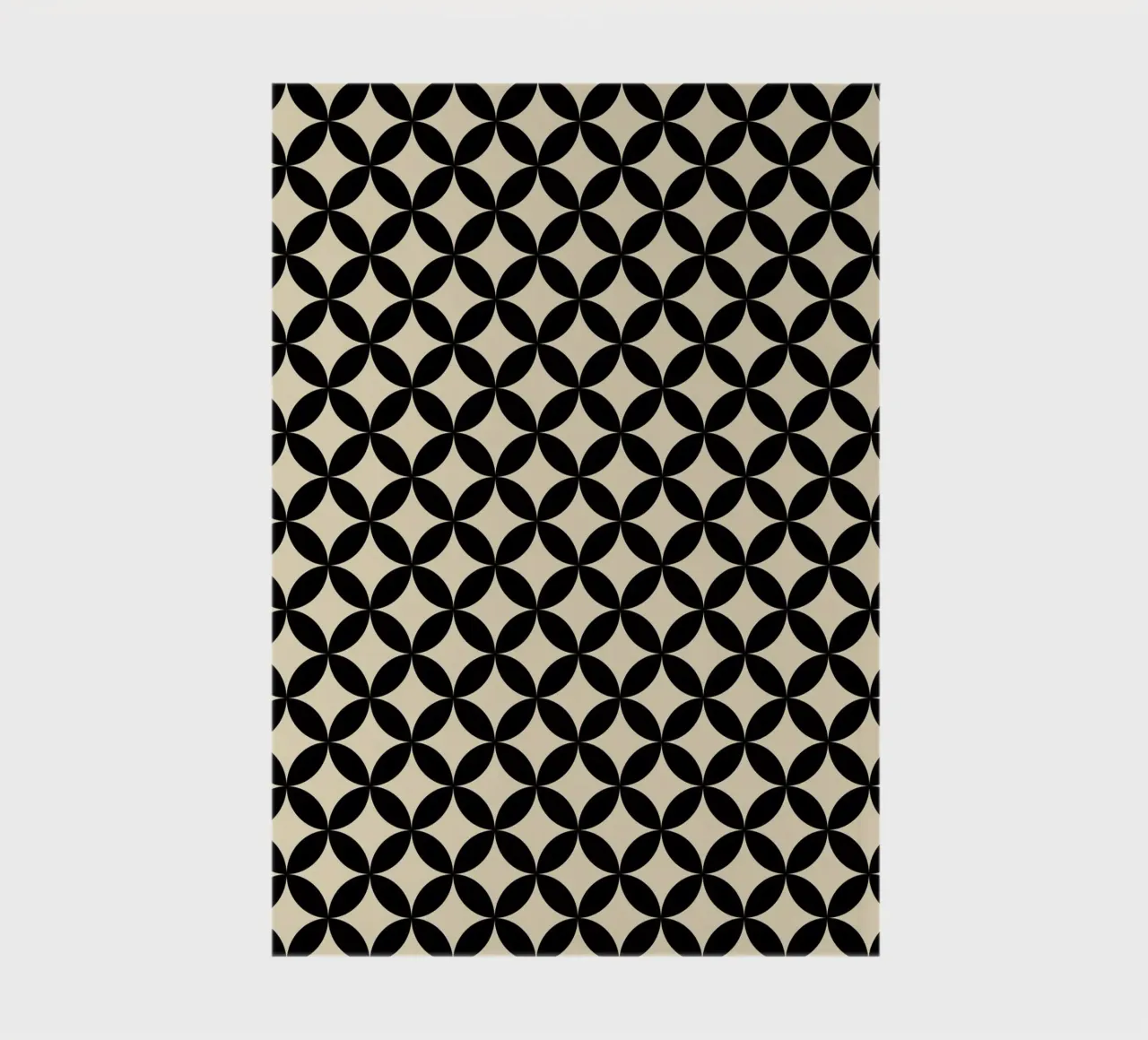 Minimalistisches geometrisches Blumenmuster 2 | Schwarz auf Beige Notizbuch von Beauty in Simplicity