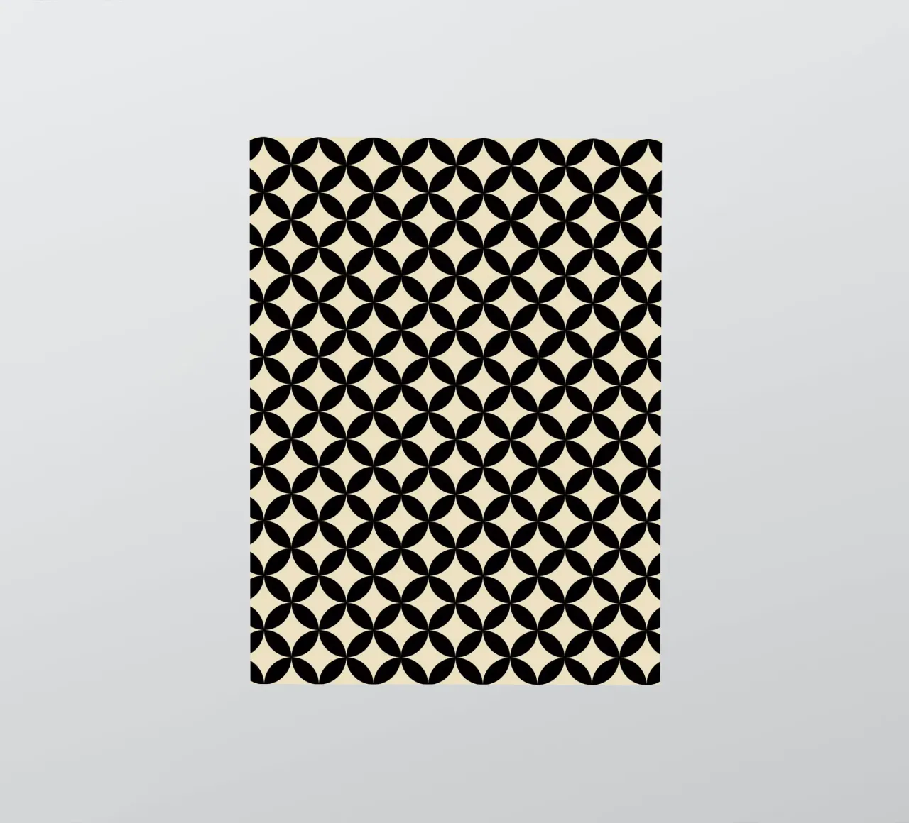 Minimal Basic Geometric Flower Pattern 2 | Nero su Beige adesivo da Beauty in Simplicity