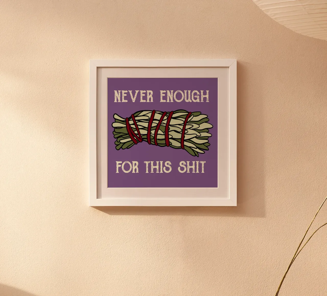 White sage poster con telaio in alluminio da TijanaArtStudio88