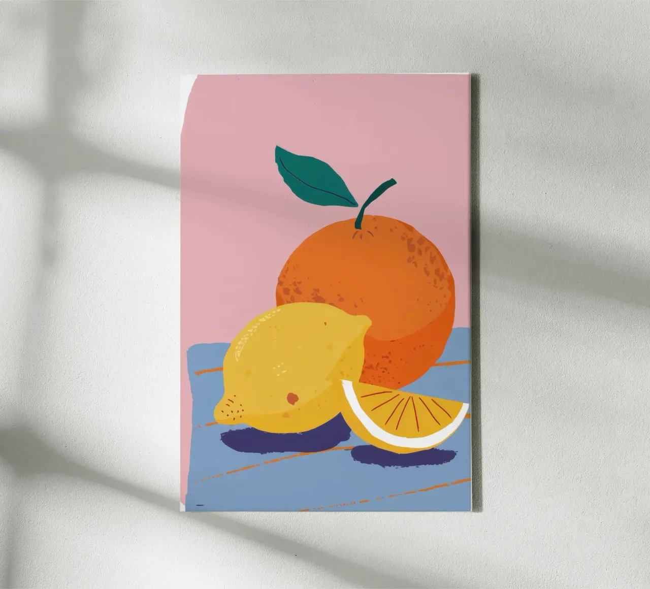 Orange and Lemon Duo canvas with Floater frame by Bruce Juice
