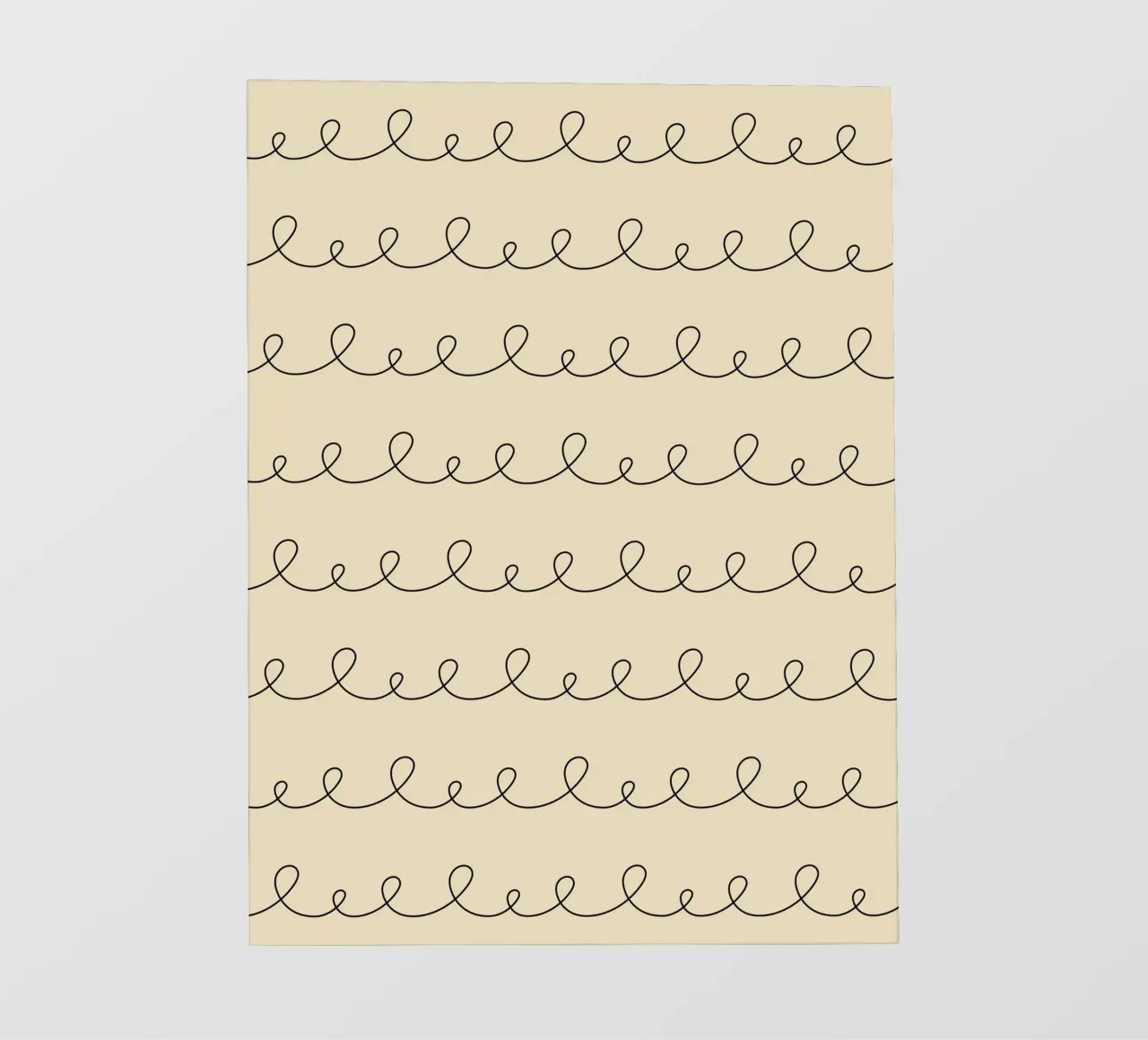 Disegno geometrico minimale di linee ad anello | Nero su beige telo in pvc da Beauty in Simplicity