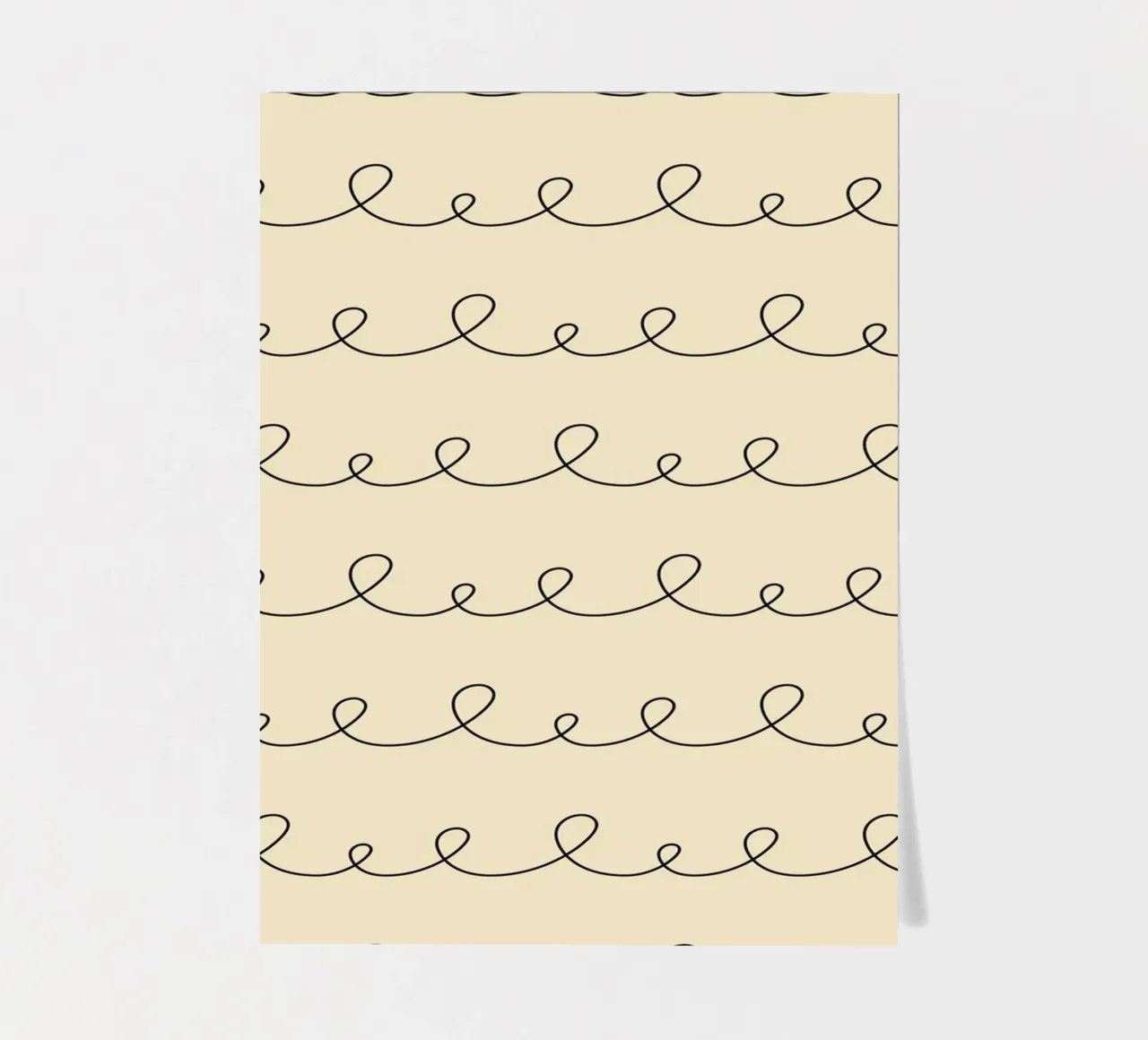 Minimal Geometric Looping Lines Zeichnung | Schwarz auf Beige Stickerbogen von Beauty in Simplicity