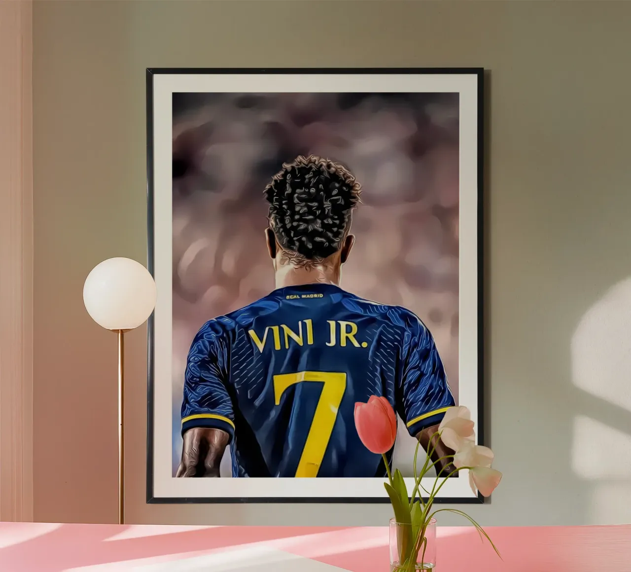 Vinícius Júnior con la maglia numero 7 del Real Madrid poster da dark eagle