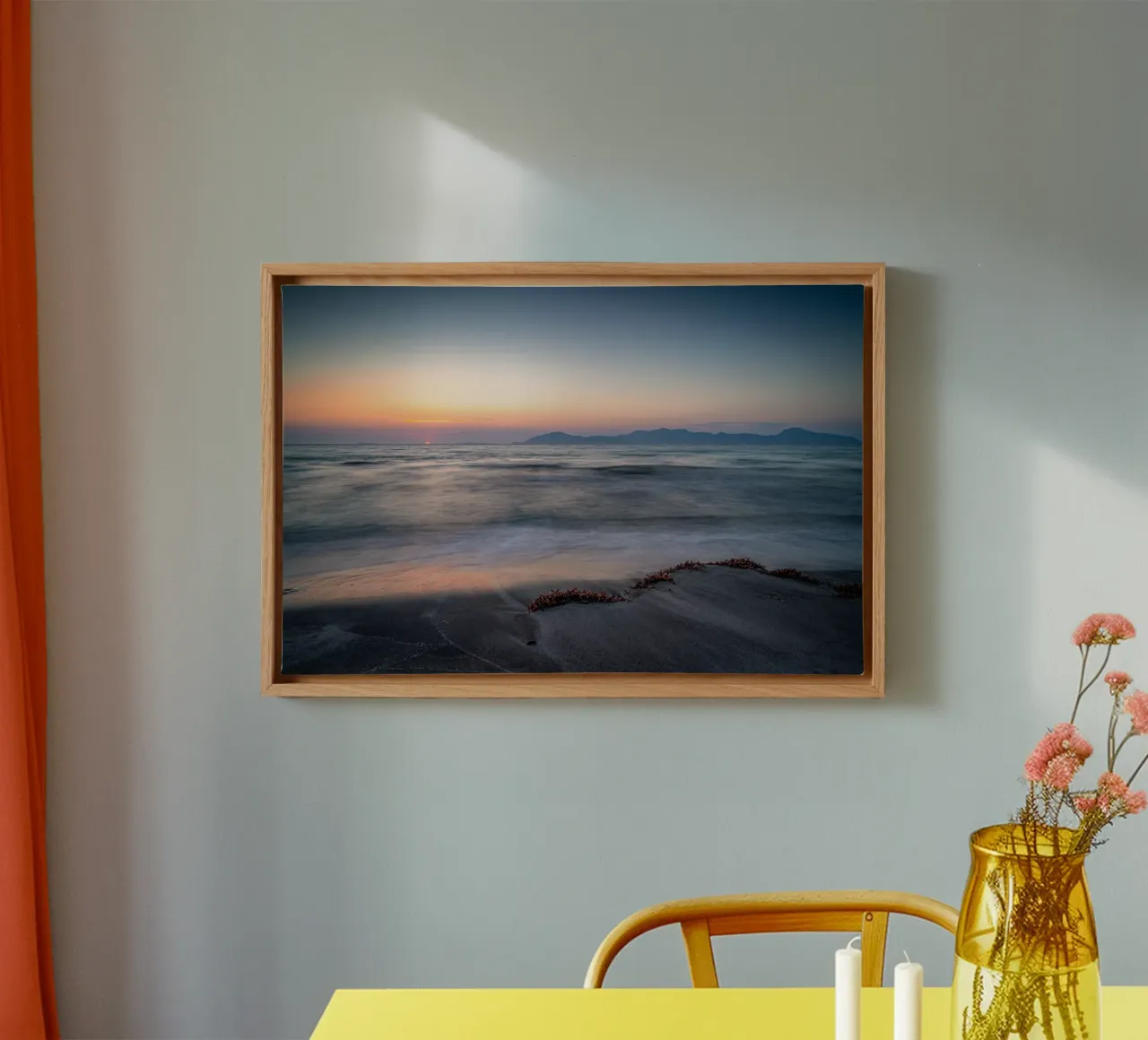 Sunset on the Mediterranean canvas with Floater frame by Marcus Beckert | Fotografie