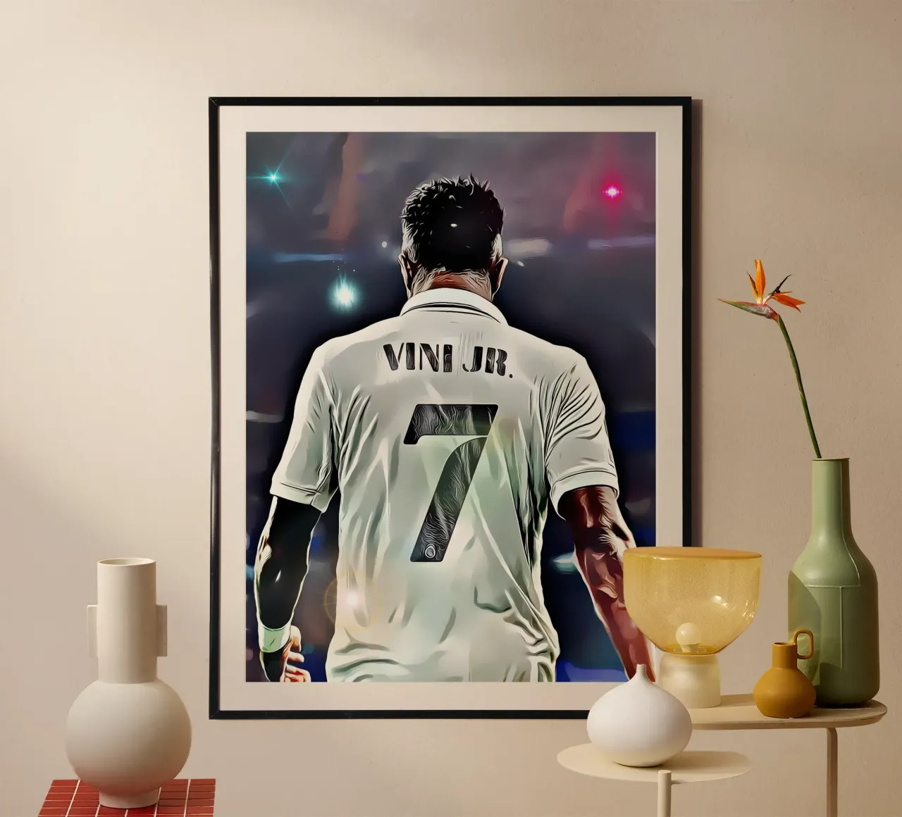 Vinícius Júnior con la maglia numero 7 del Real Madrid poster da dark eagle