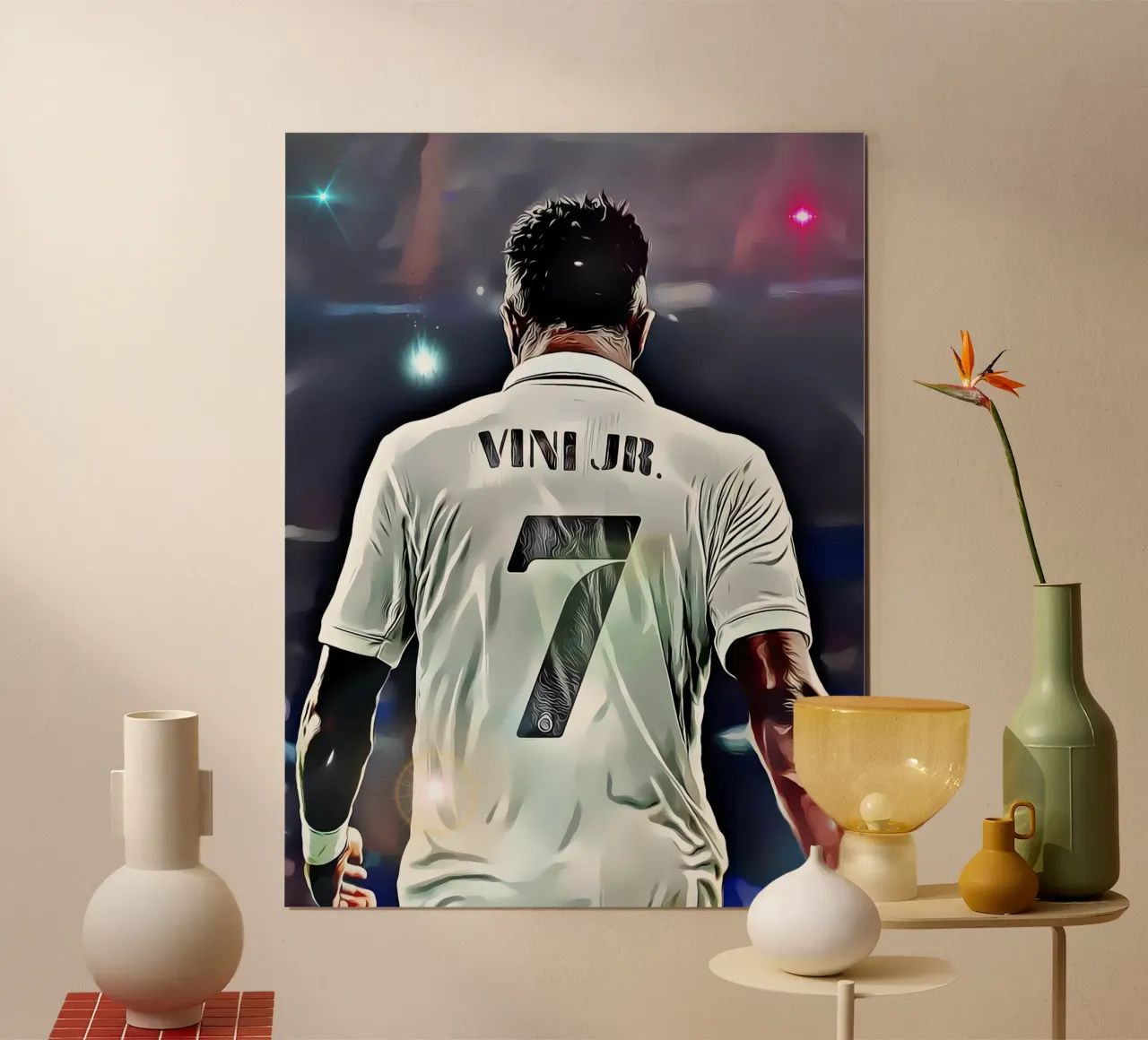 Vinícius Júnior con la maglia numero 7 del Real Madrid poster da dark eagle