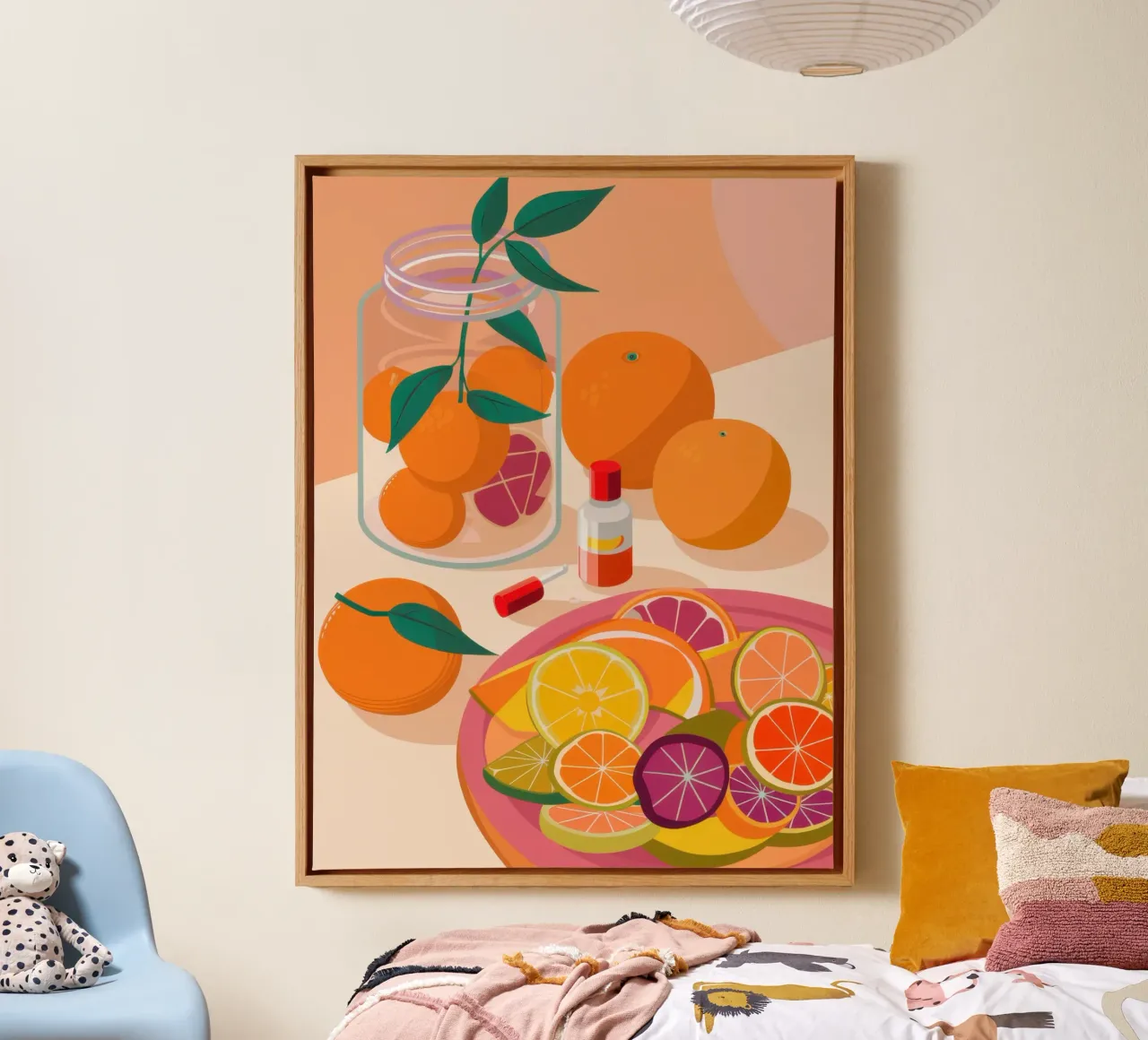 Citrus Sangria Pitcher canvas with Floater frame by Bruce Juice