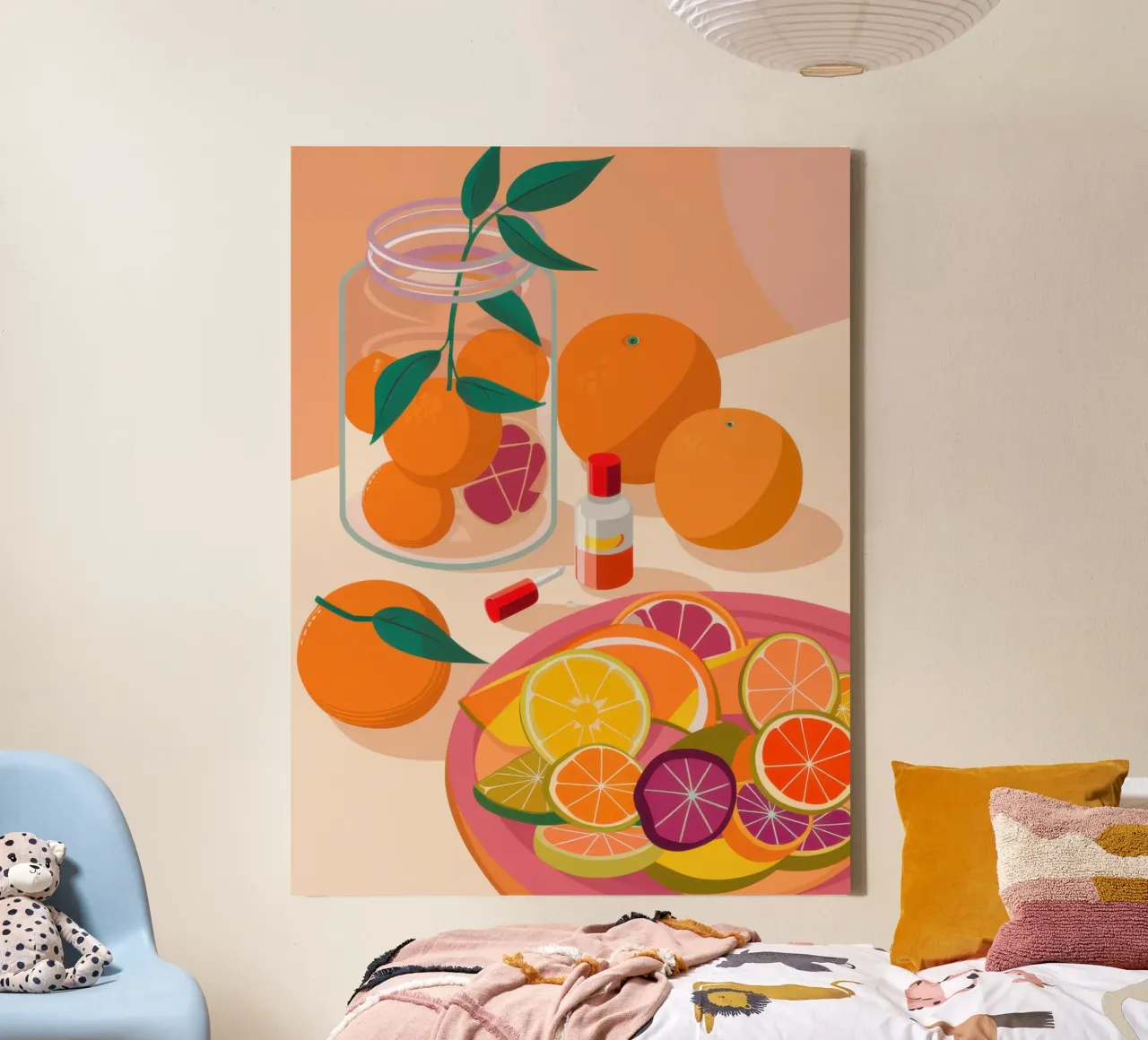 Citrus Sangria Pitcher canvas with Floater frame by Bruce Juice