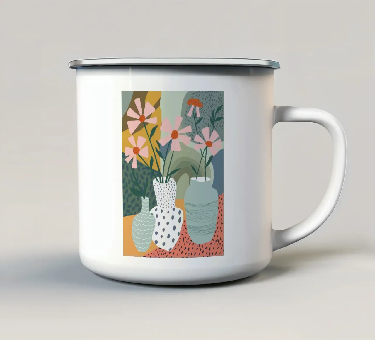 Bouquet di vasi a pois tazza in smalto da Bruce Juice