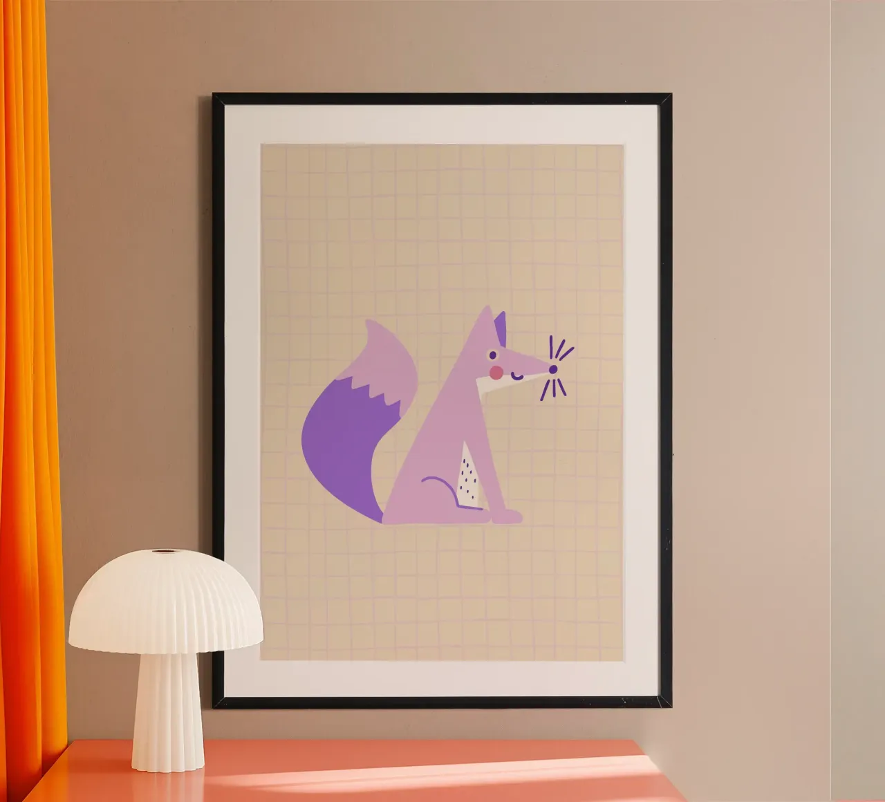 Volpe viola con assegni poster da Carolin Vonhoff