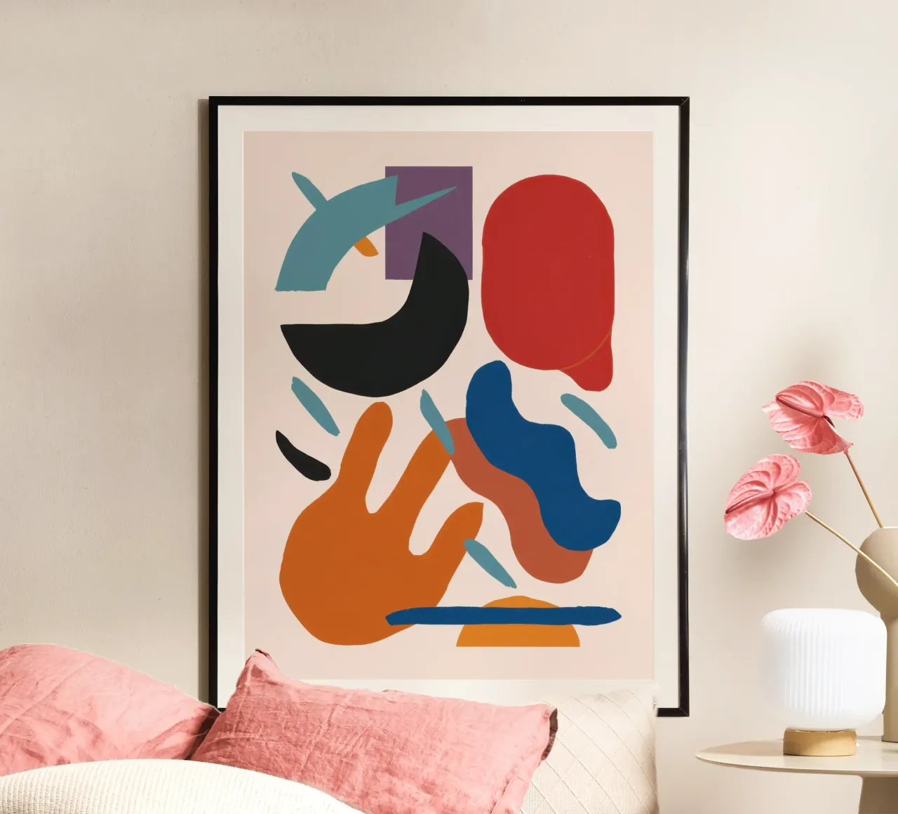 Forme ispirate a Maraoui poster con telaio in plastica da Bruce Juice