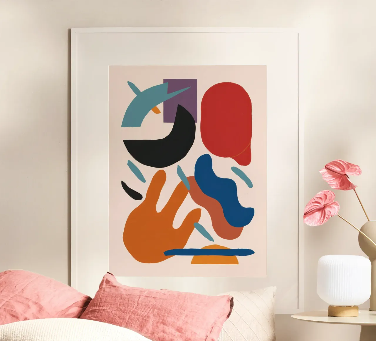 Forme ispirate a Maraoui poster con telaio in plastica da Bruce Juice