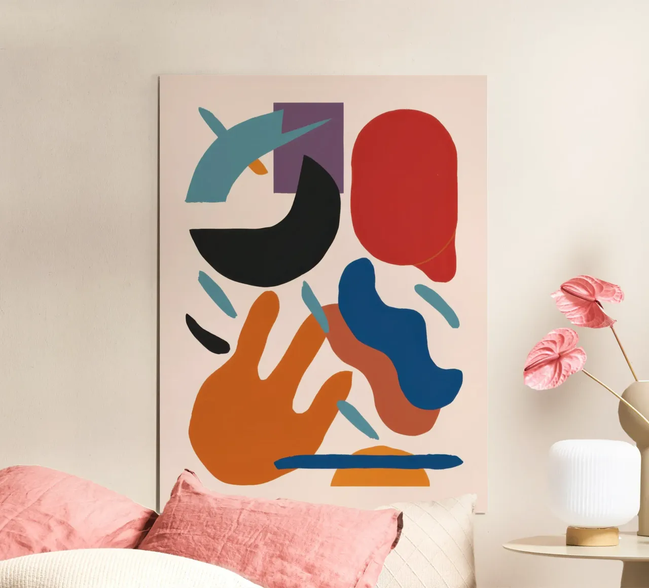 Forme ispirate a Maraoui poster con telaio in plastica da Bruce Juice
