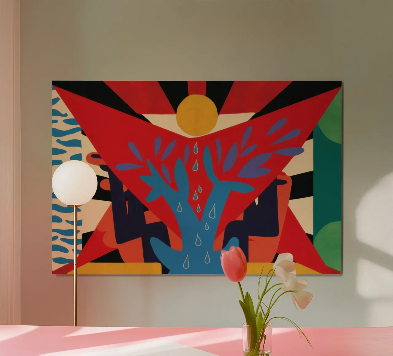 Collisione geometrica astratta poster con telaio in alluminio da Bruce Juice