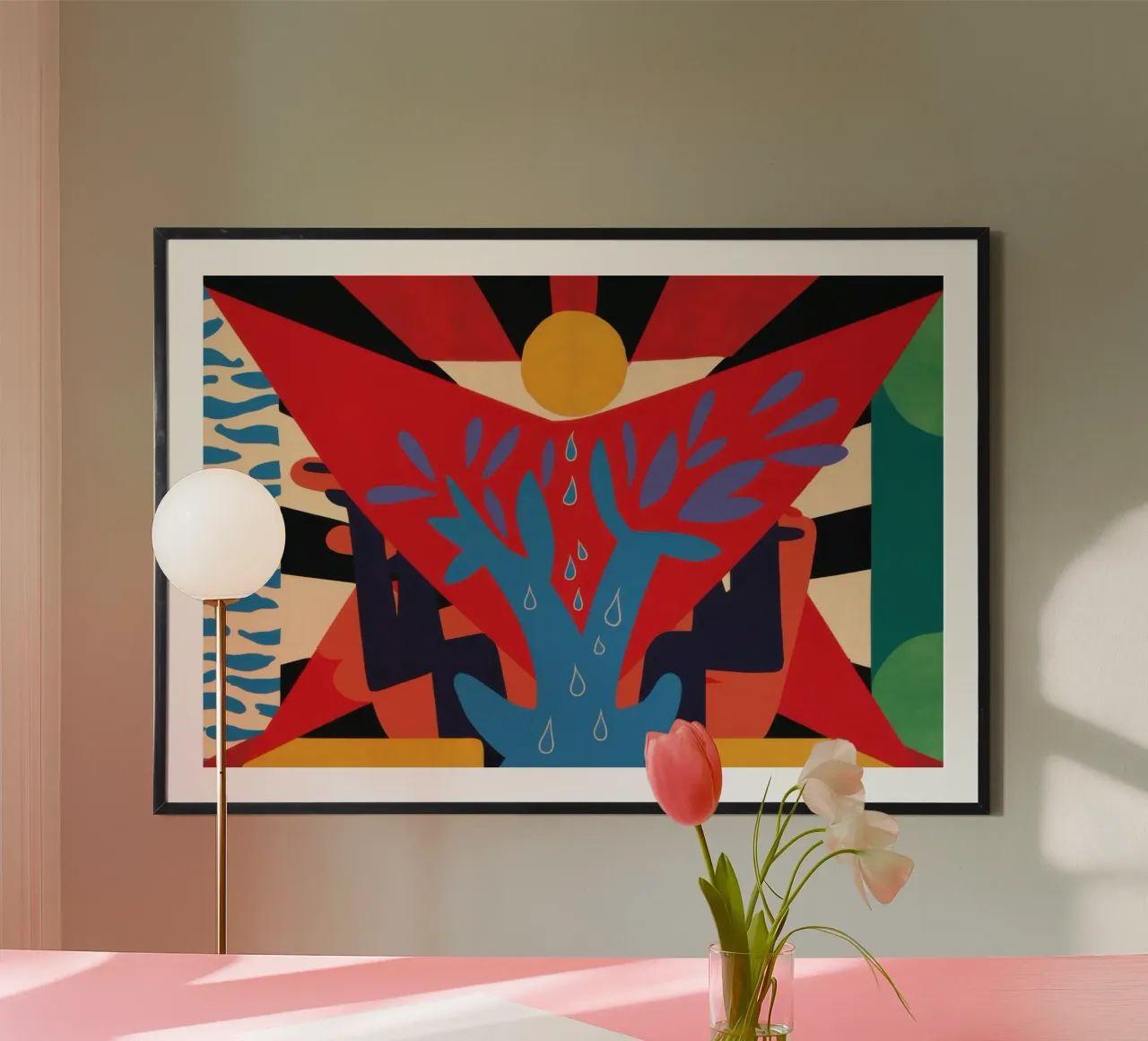 Collisione geometrica astratta poster con telaio in alluminio da Bruce Juice