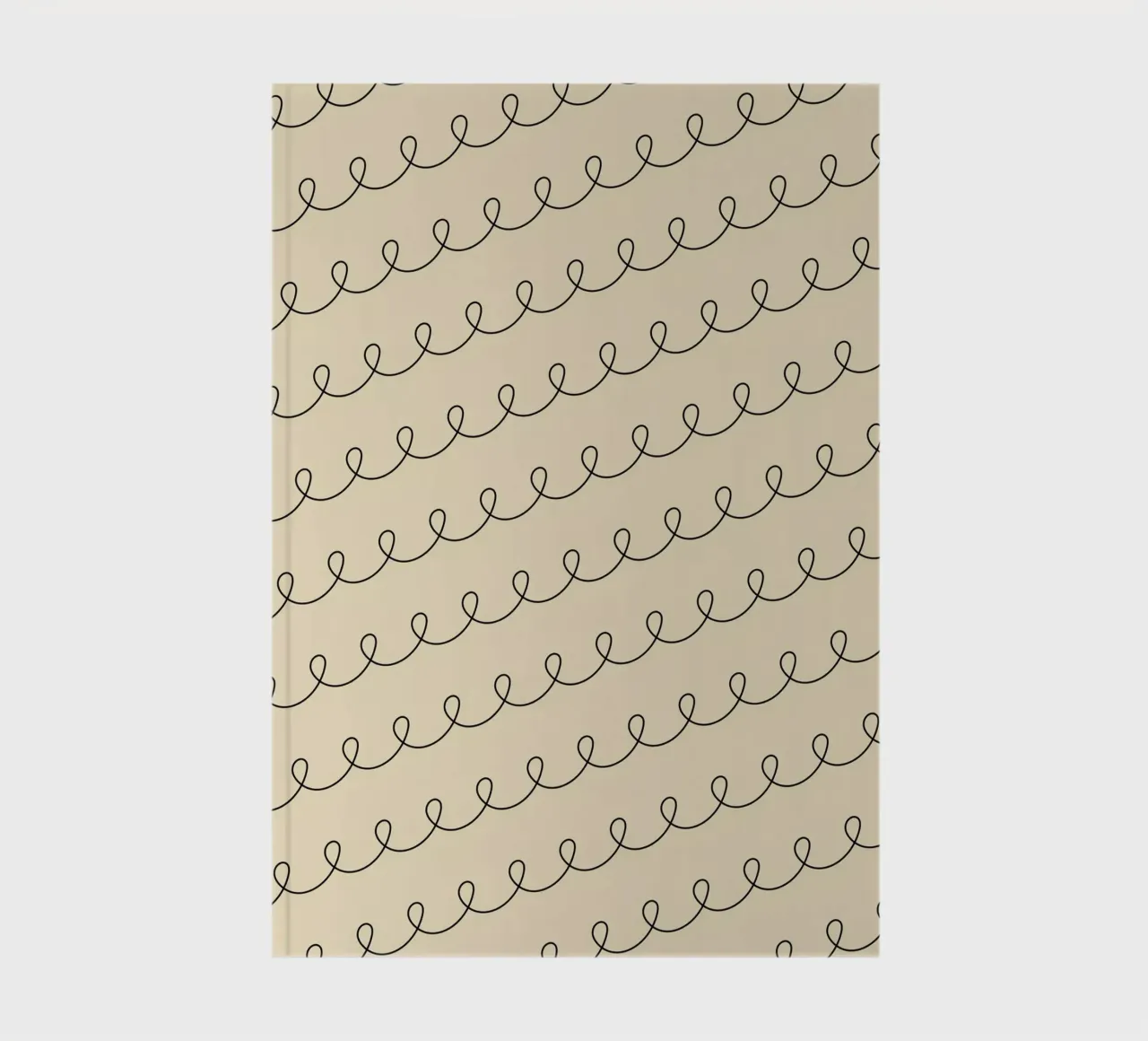 Dessin géométrique minimal de lignes bouclées 2 | Noir sur Beige carnet de notes de Beauty in Simplicity