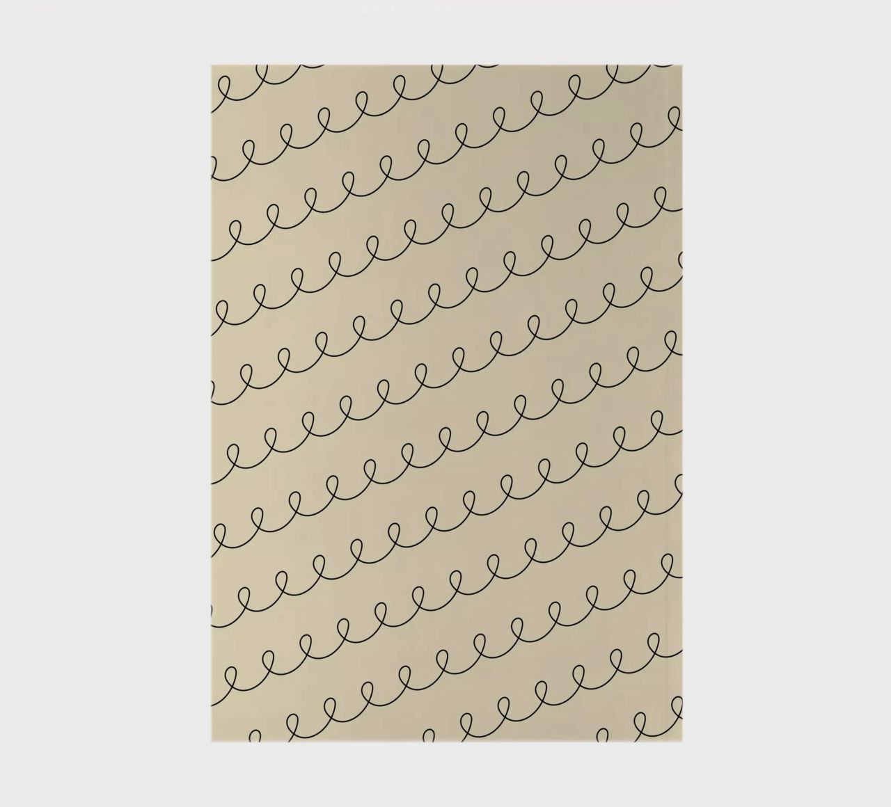 Minimal Geometric Looping Lines Drawing 2 | Black on Beige notebook by Beauty in Simplicity