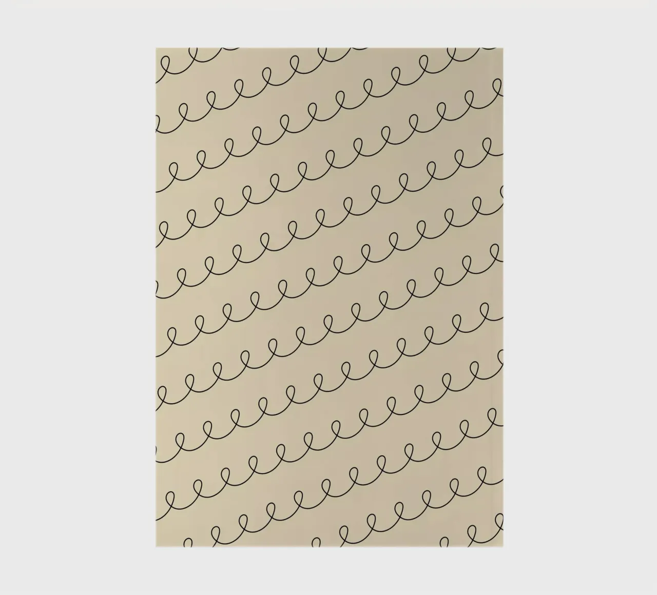 Dessin géométrique minimal de lignes bouclées 2 | Noir sur Beige carnet de notes de Beauty in Simplicity