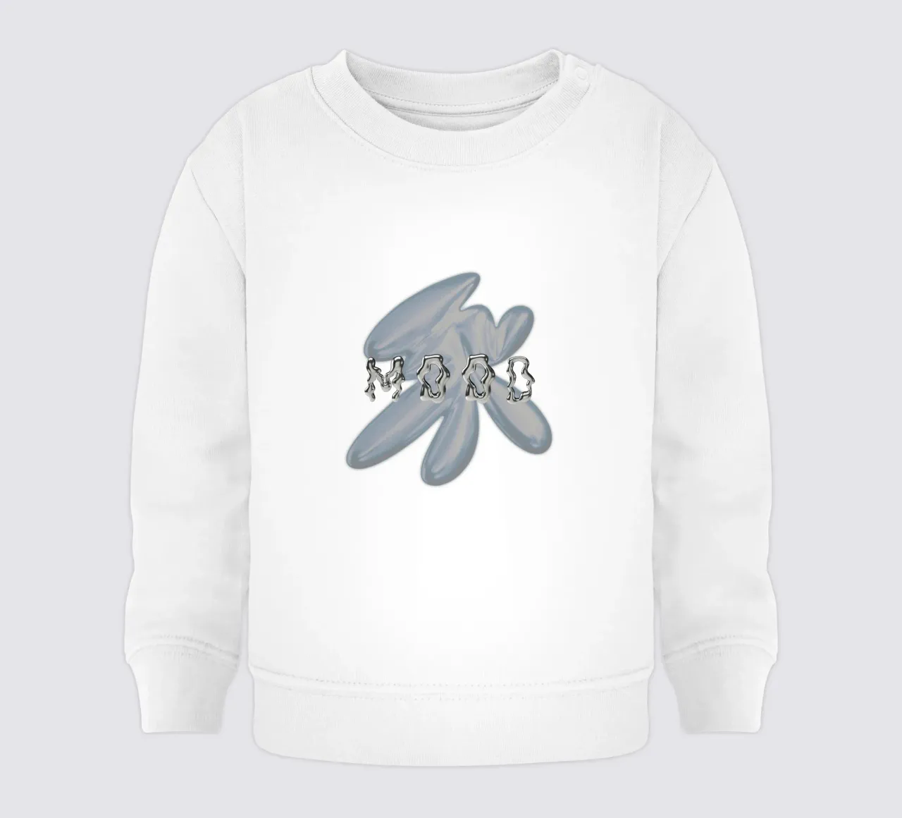 design grafico e tipografia metallizzata felpa neonato da morphinaeblue