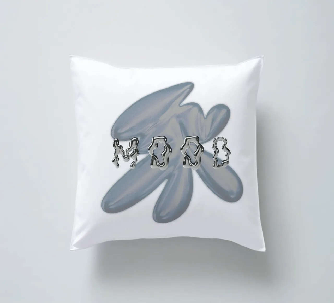 design grafico e tipografia metallizzata cuscino da morphinaeblue