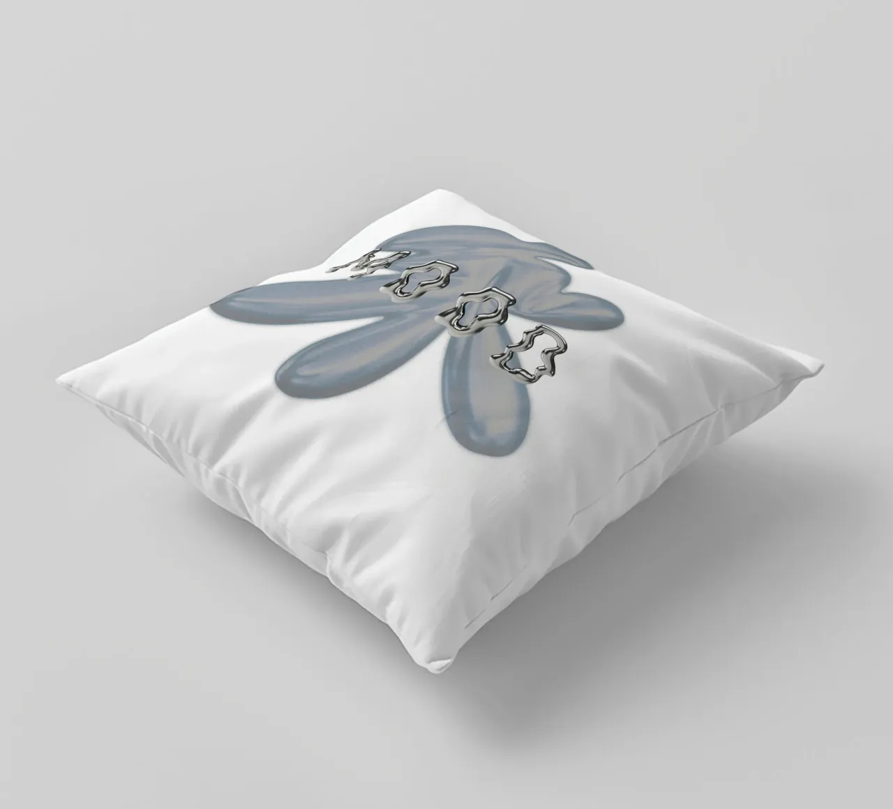 design grafico e tipografia metallizzata cuscino da morphinaeblue