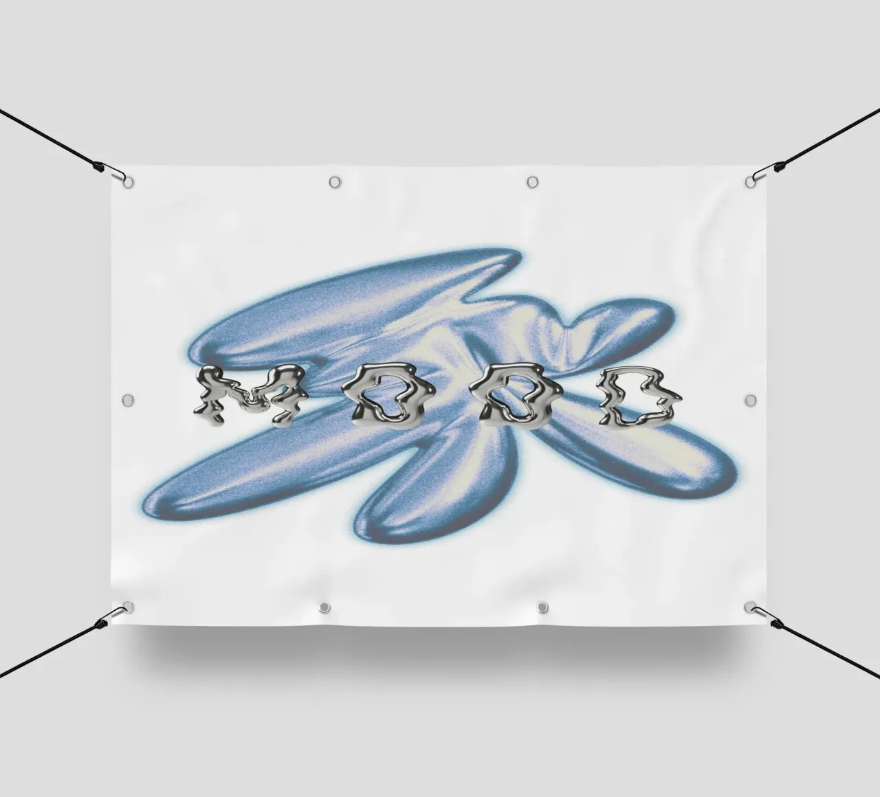 design grafico e tipografia metallizzata telo in pvc da morphinaeblue