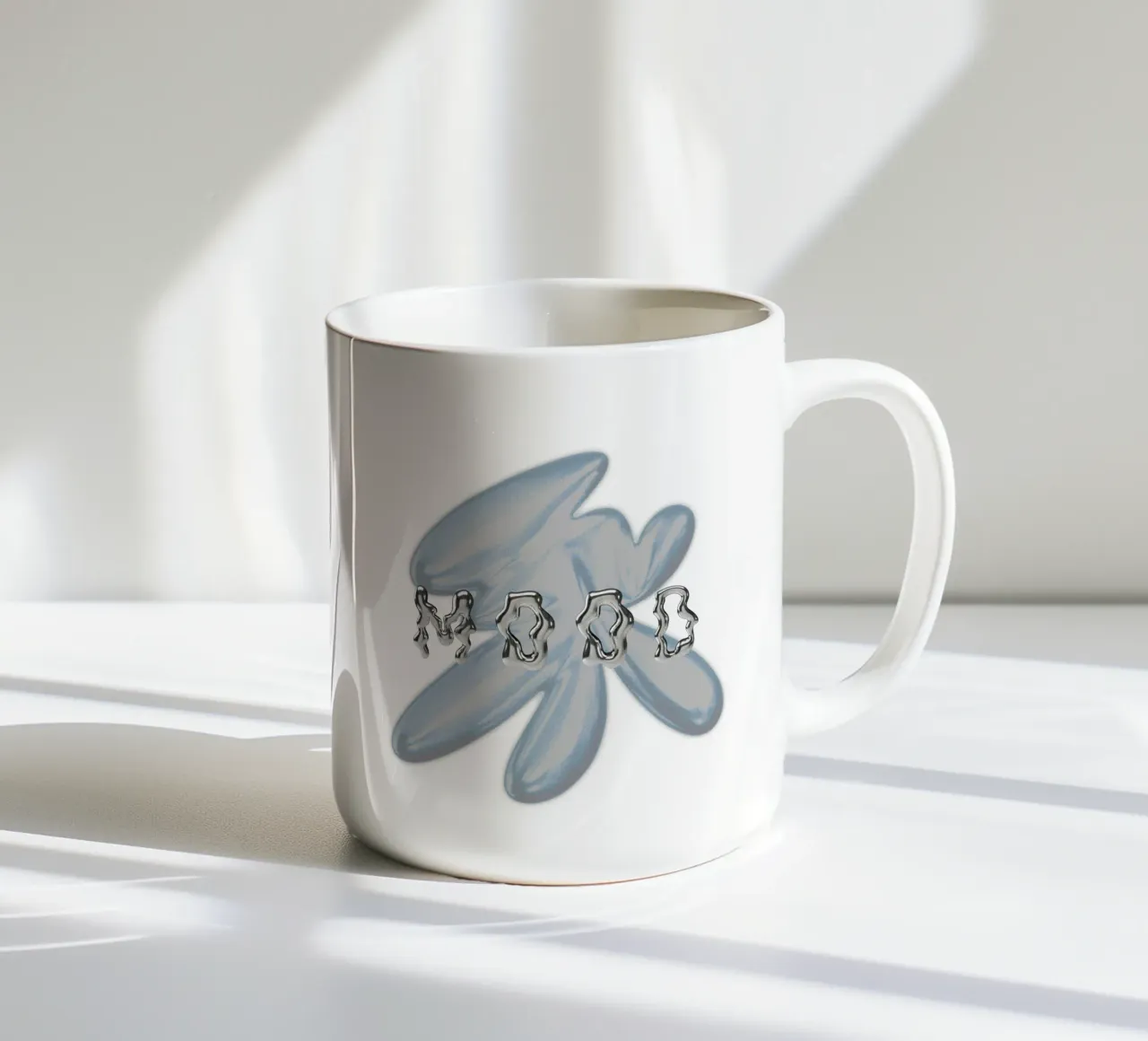 design grafico e tipografia metallizzata tazza in ceramica da morphinaeblue