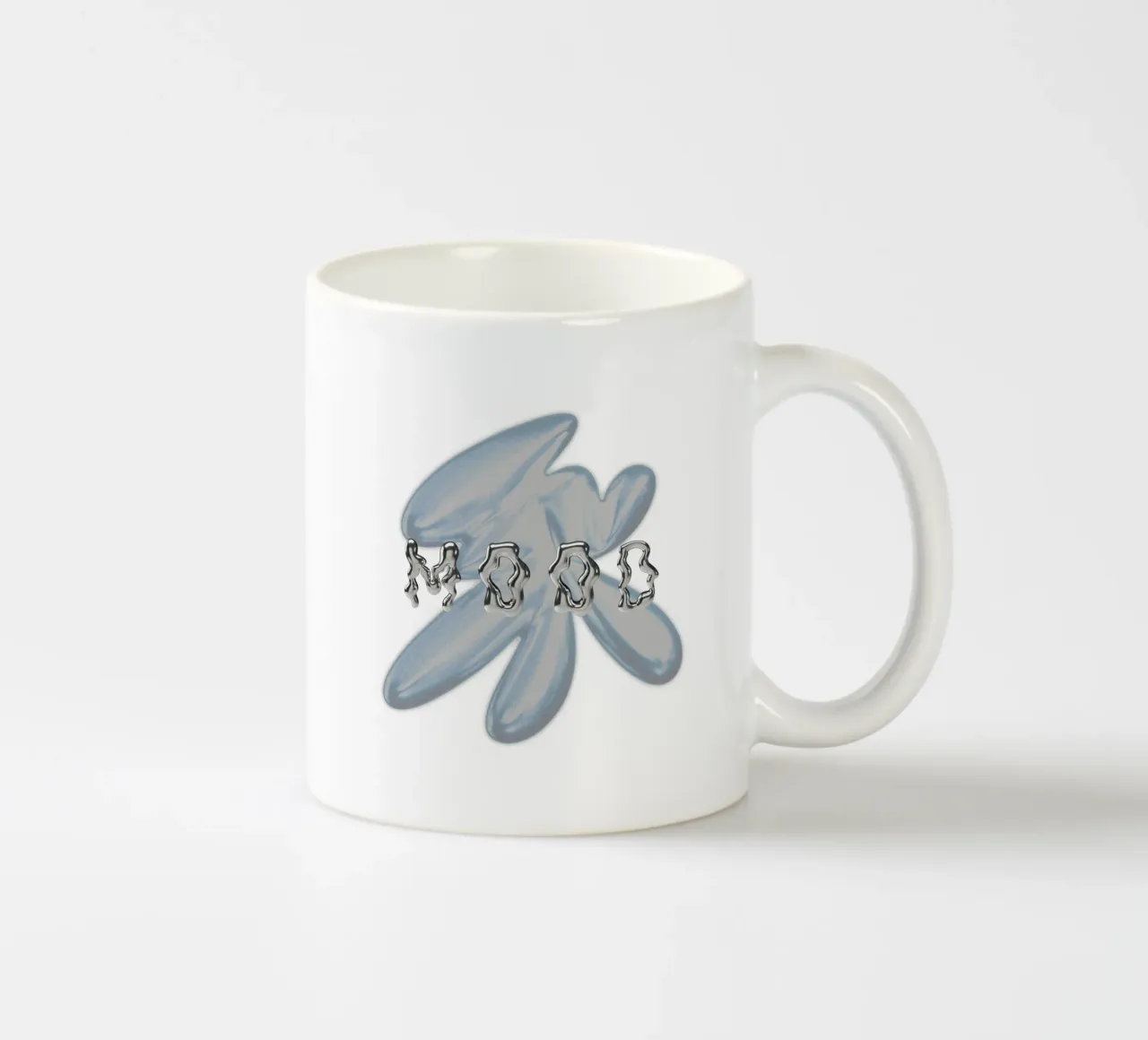 design grafico e tipografia metallizzata tazza in ceramica da morphinaeblue