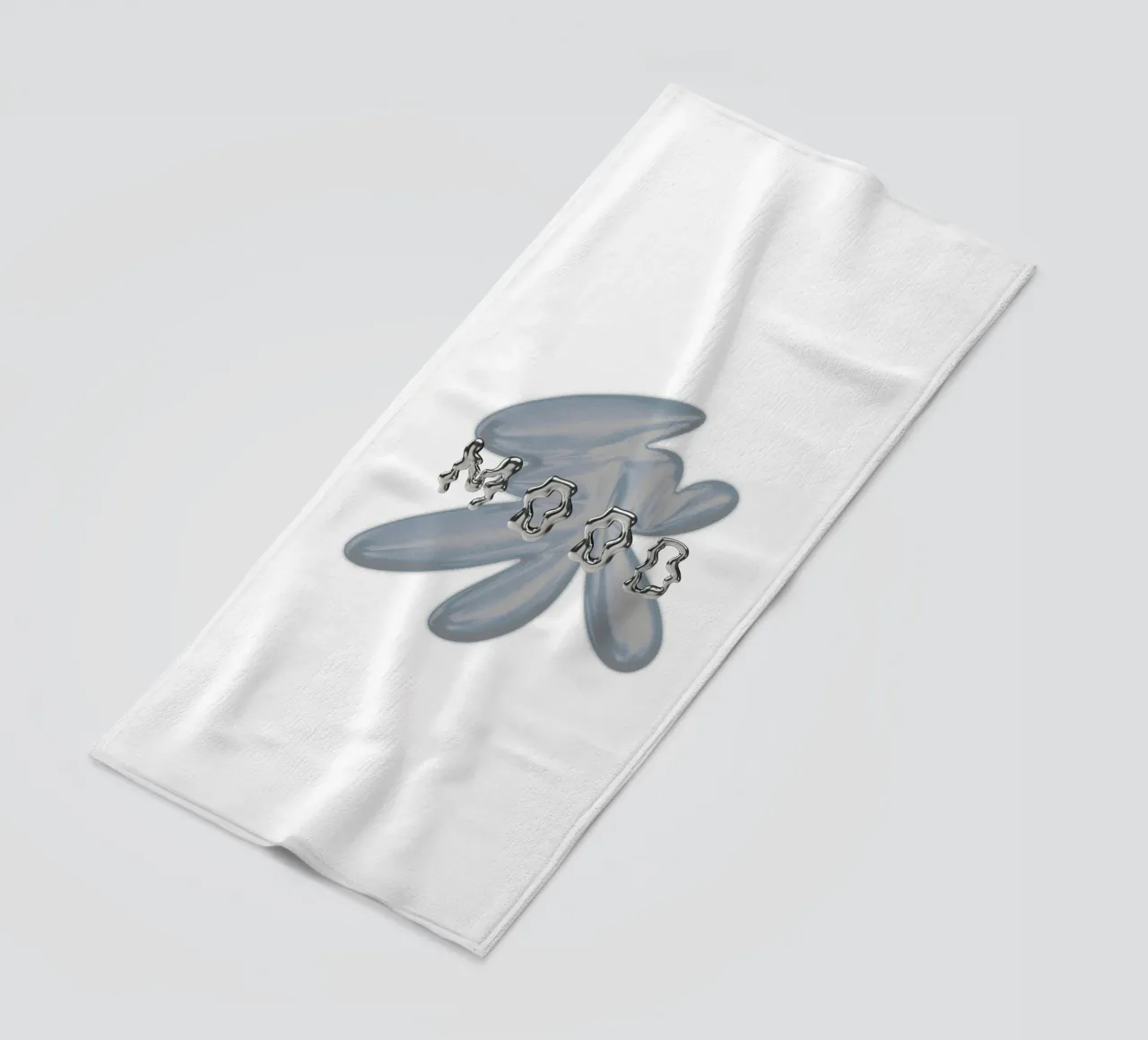 design grafico e tipografia metallizzata telo mare da morphinaeblue