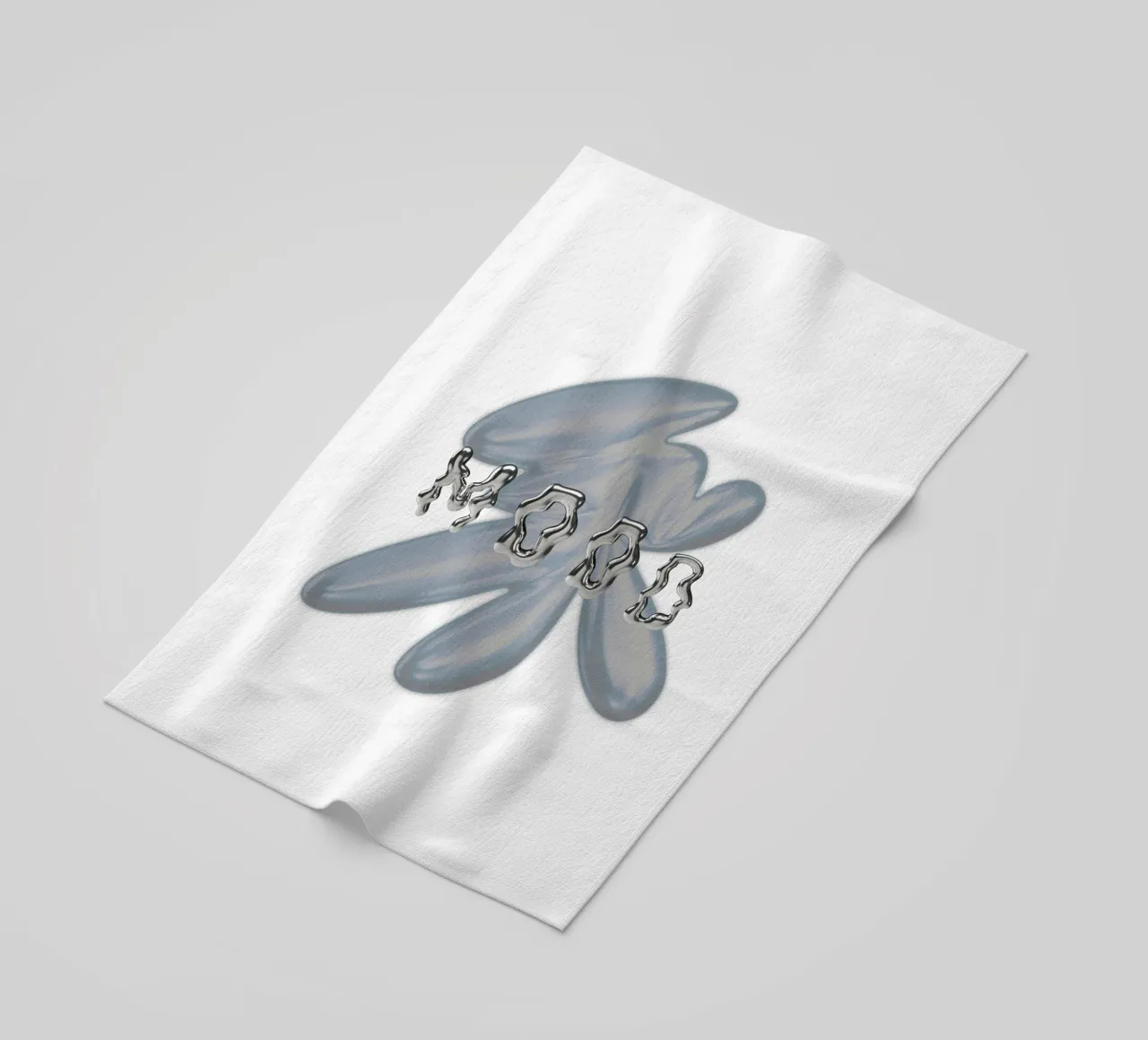 design grafico e tipografia metallizzata telo mare da morphinaeblue