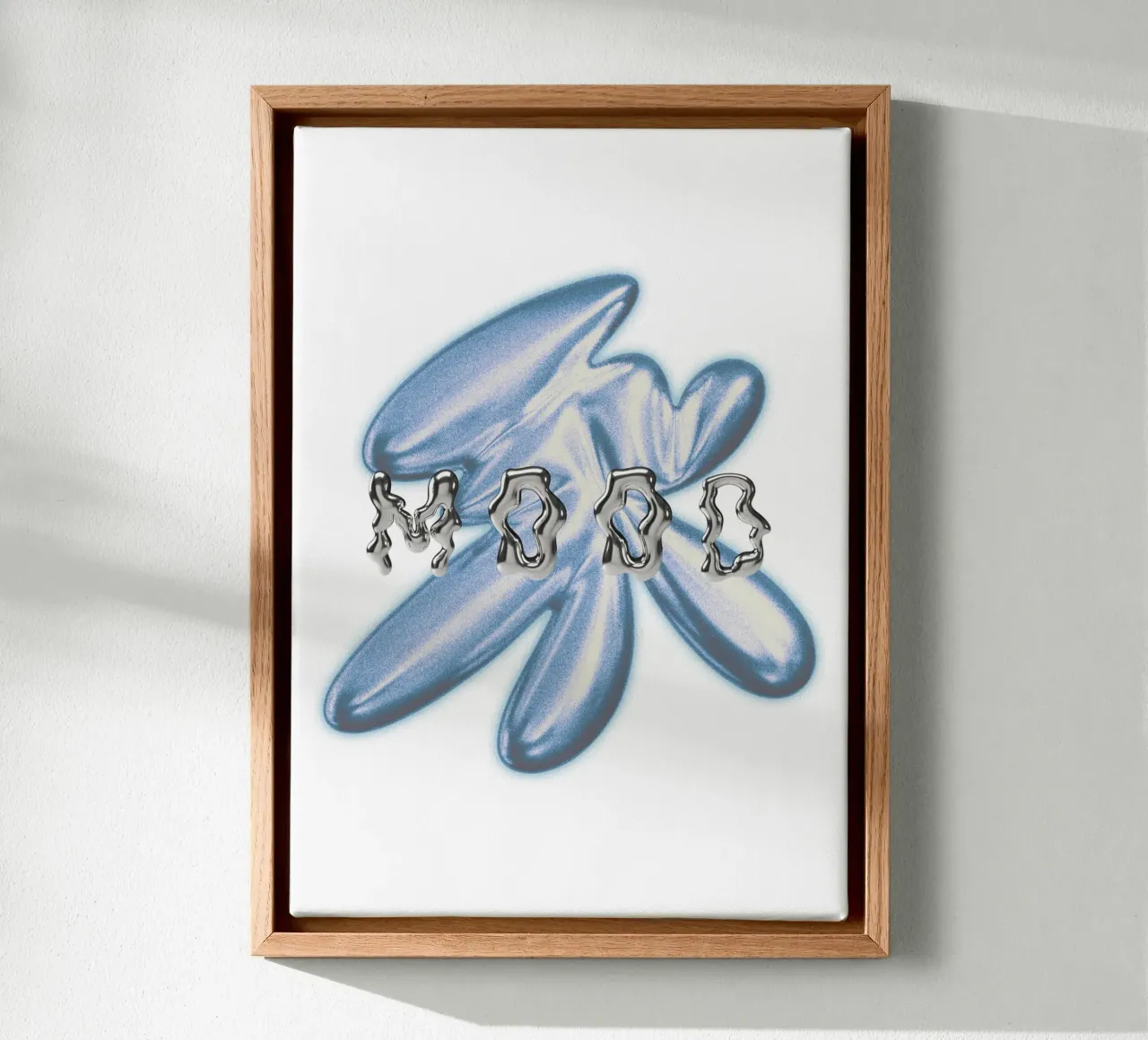 graphic design and mood metallised typography canvas with Floater frame by morphinaeblue