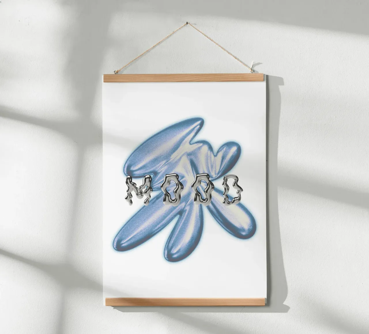 graphic design and mood metallised typography poster with plastic frame by morphinaeblue