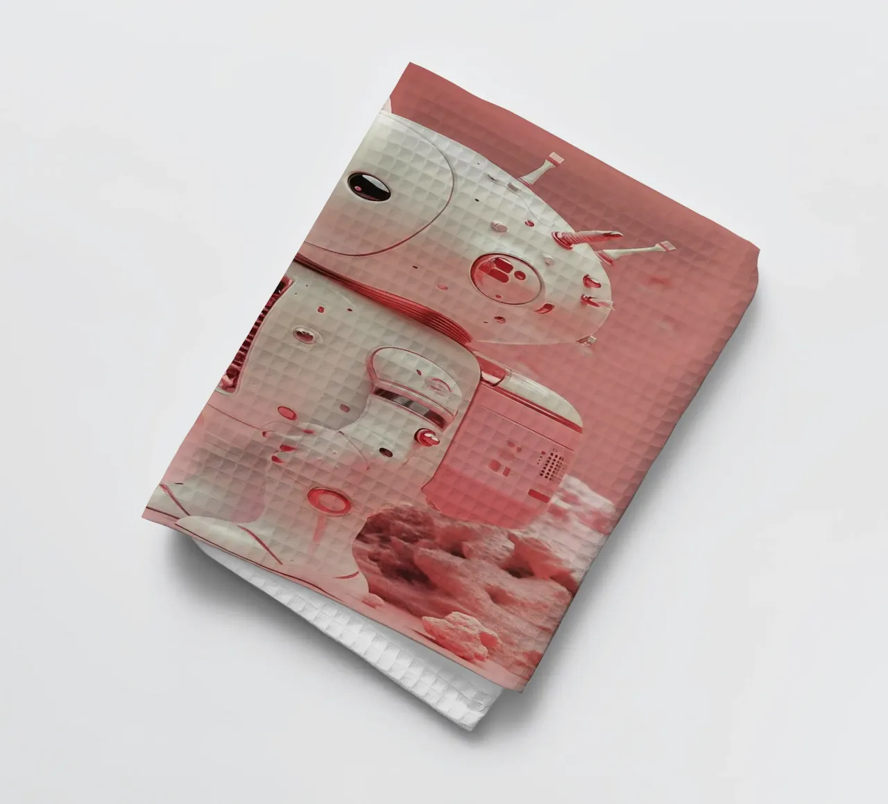 "Cosmic Clean" - Impression d'art "Cute Robot Astronaut" (Robot Astronaute) torchon de Synthaira