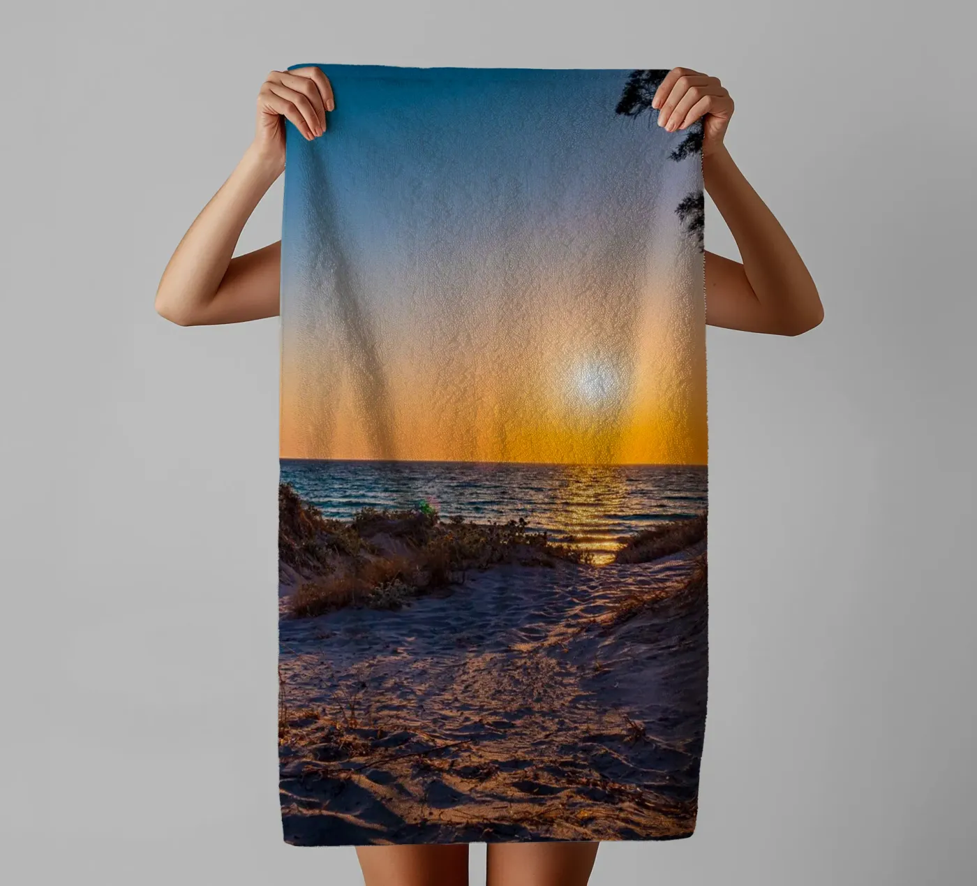 Sunset badhanddoek van Marcus Beckert | Fotografie