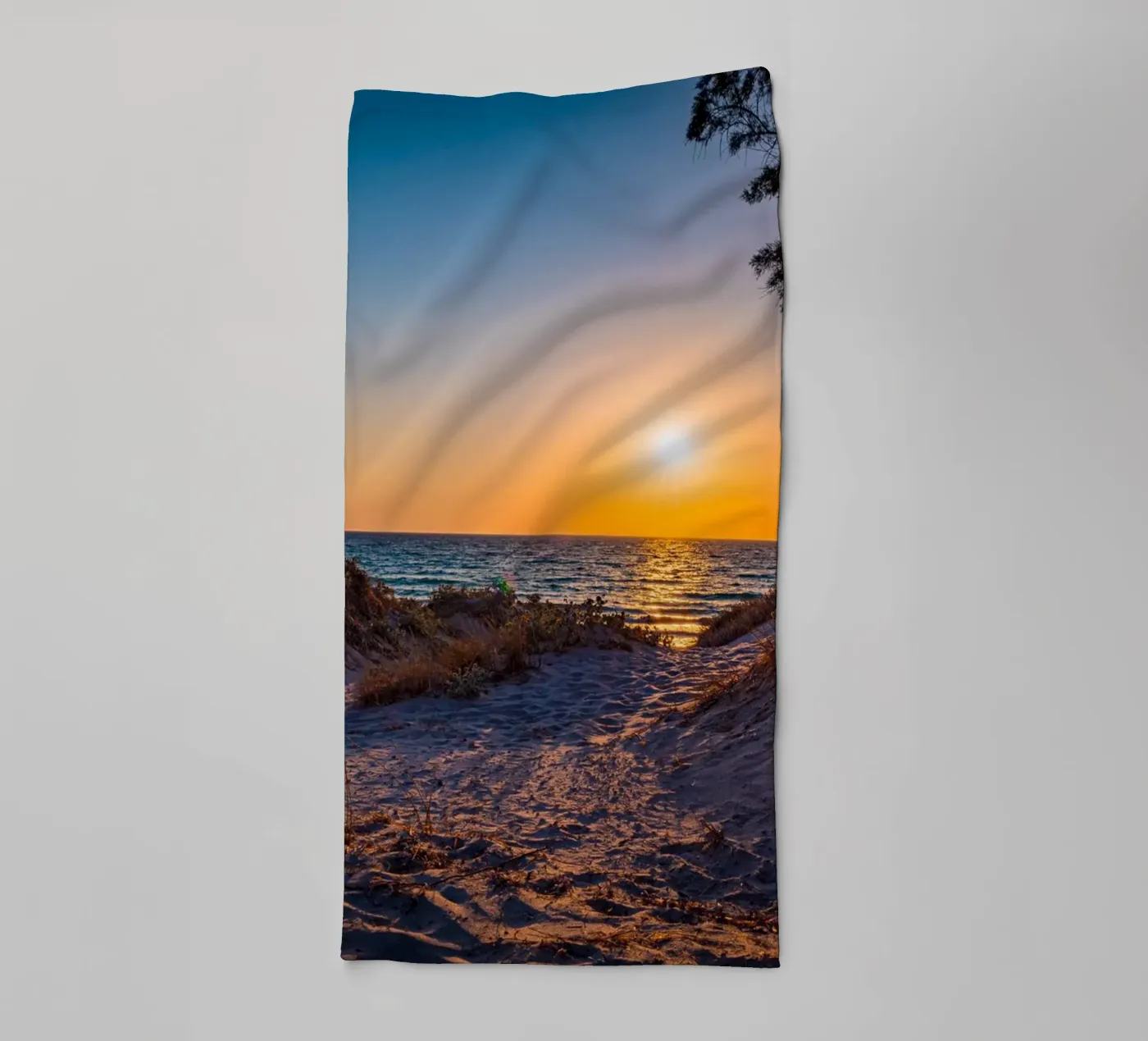 Sunset badhanddoek van Marcus Beckert | Fotografie
