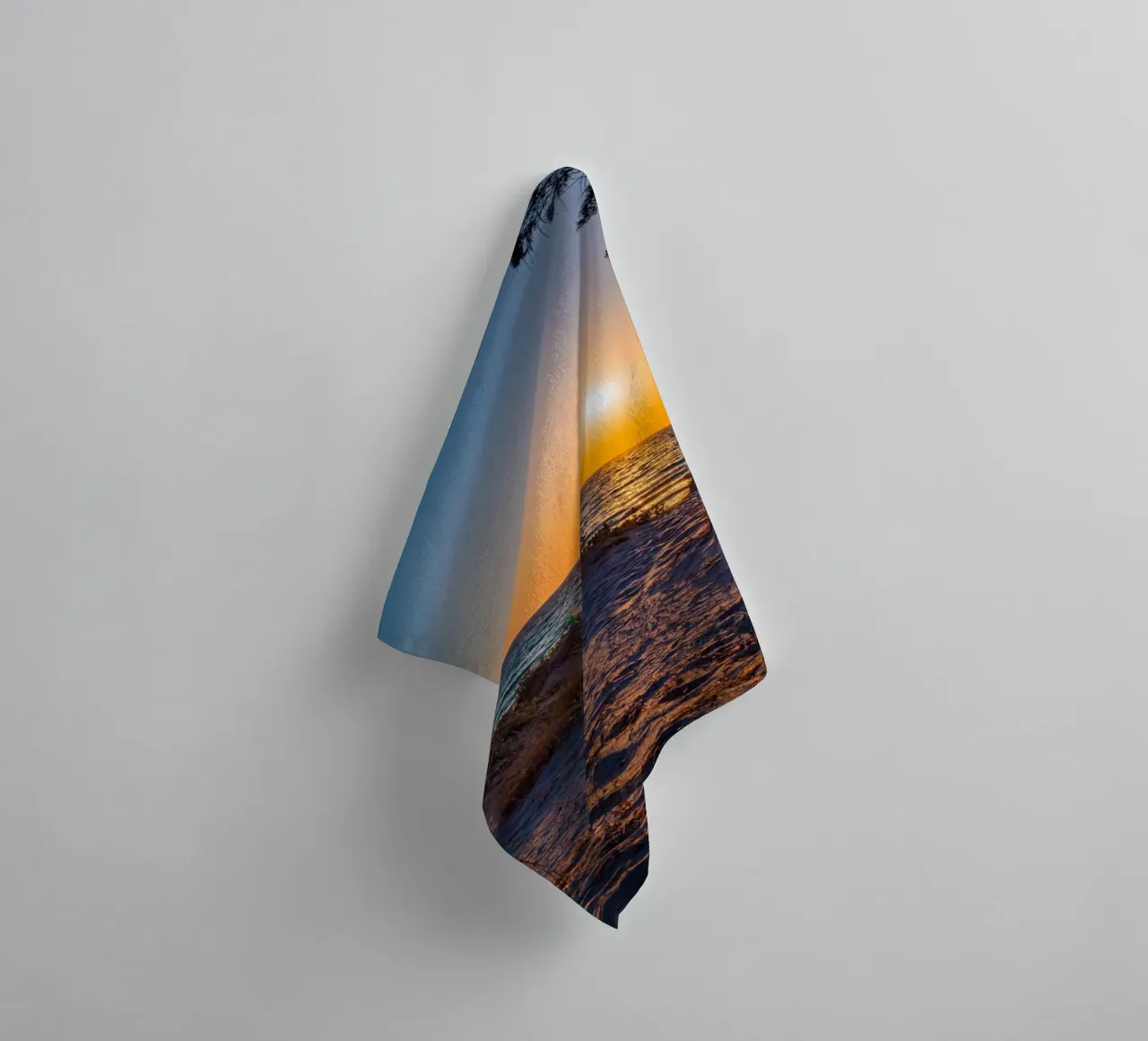 Zonsondergang badhanddoek van Marcus Beckert | Fotografie