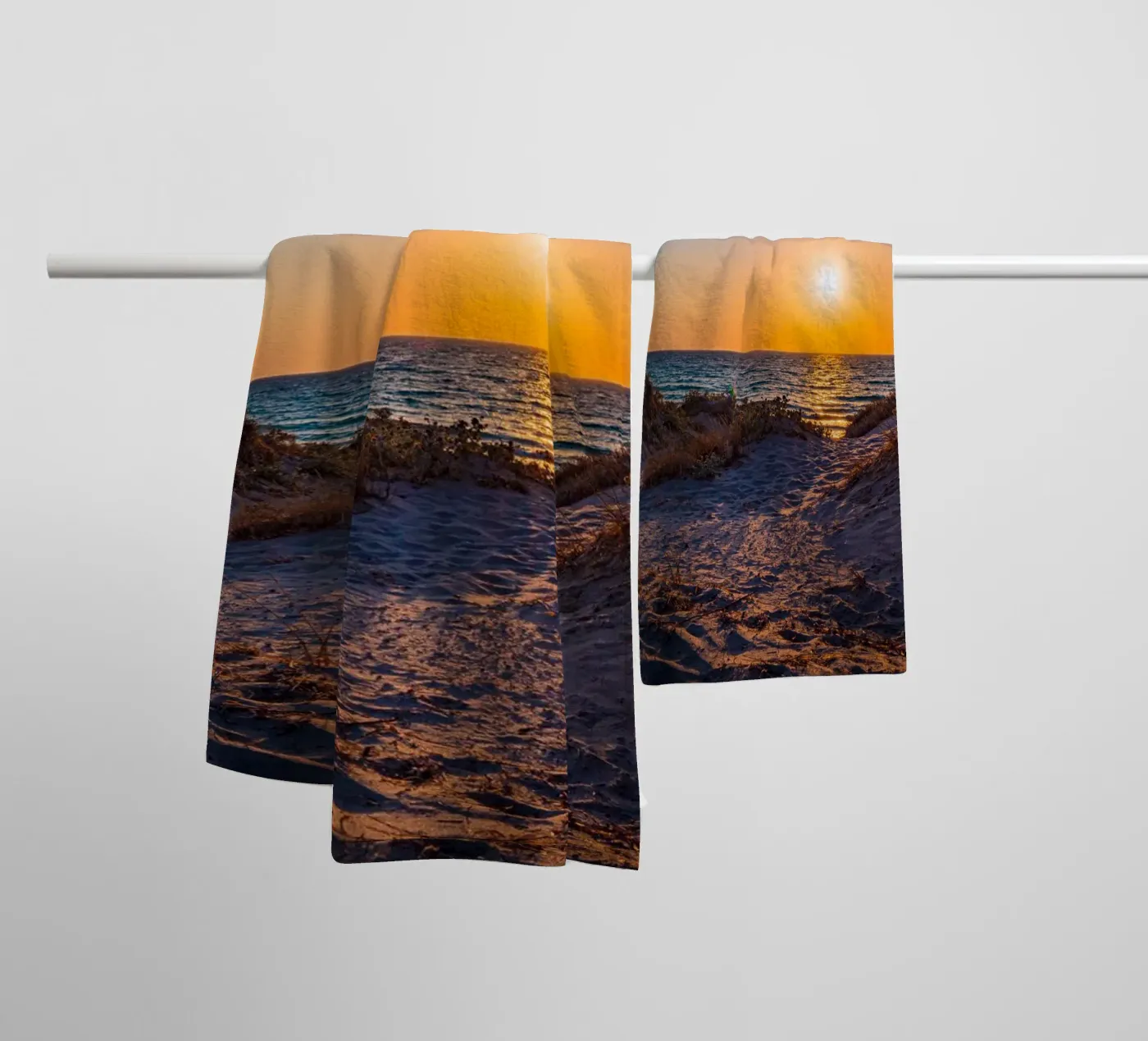 Sunset badhanddoek van Marcus Beckert | Fotografie