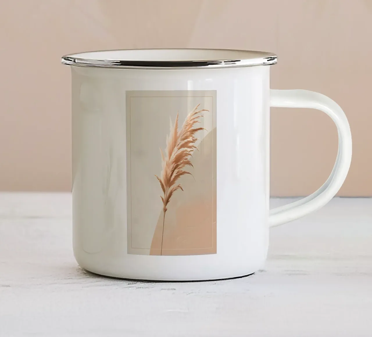 Erba di pampa - Singolo tazza in smalto da Botanical Gallery
