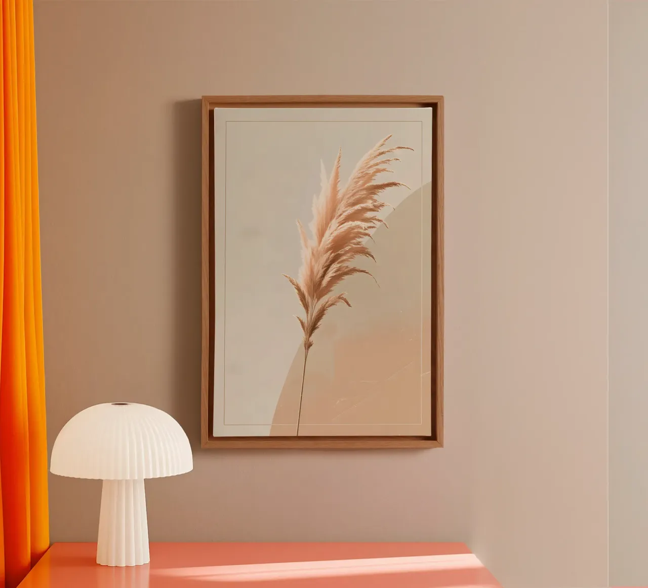 Erba di pampa - Singolo tela con Cornice a cassetta da Botanical Gallery