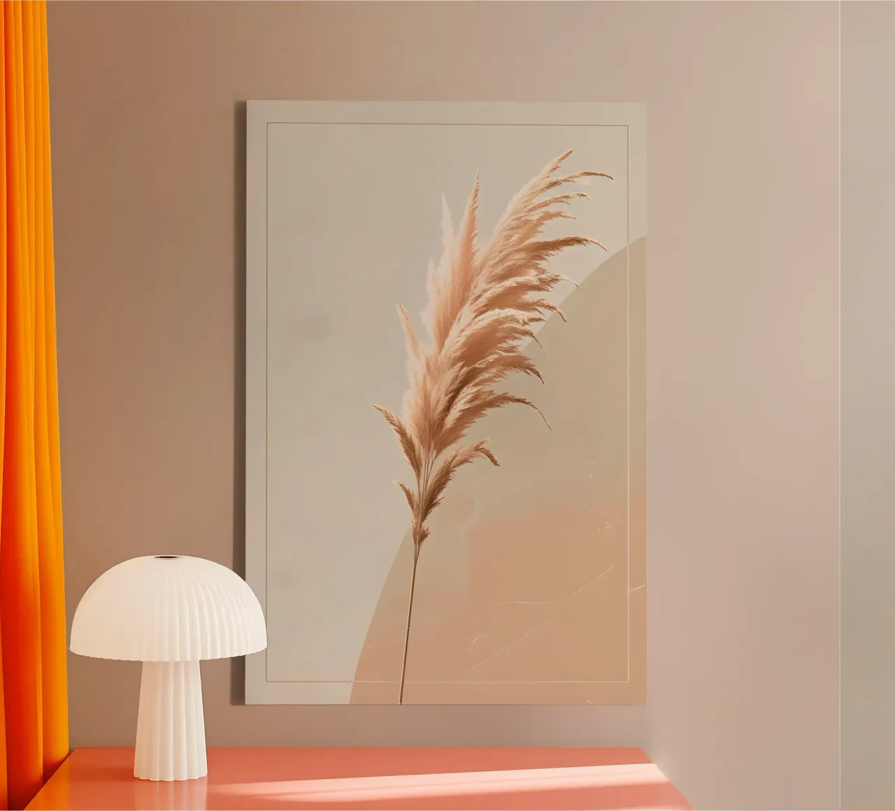 Erba di pampa - Singolo tela con Cornice a cassetta da Botanical Gallery