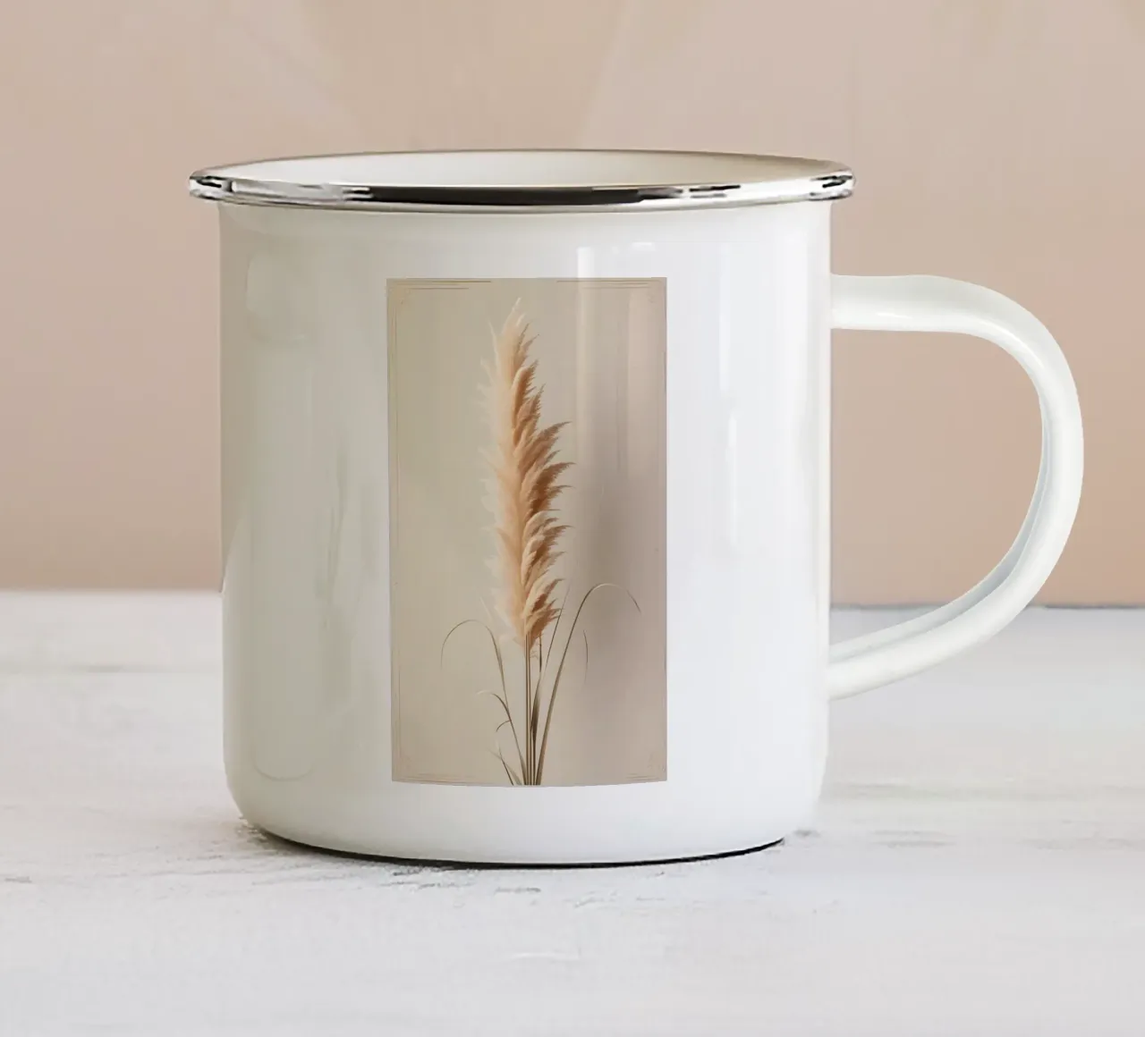 Erba di pampa - Singolo tazza in smalto da Botanical Gallery