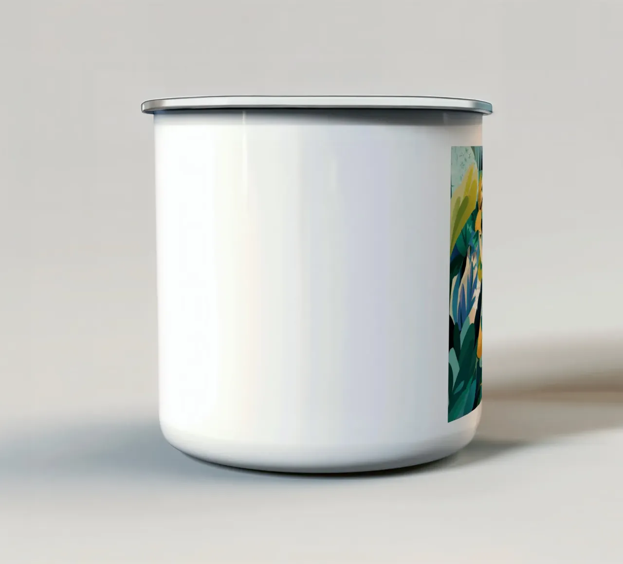 Farfalla nella giungla tazza in smalto da Bruce Juice