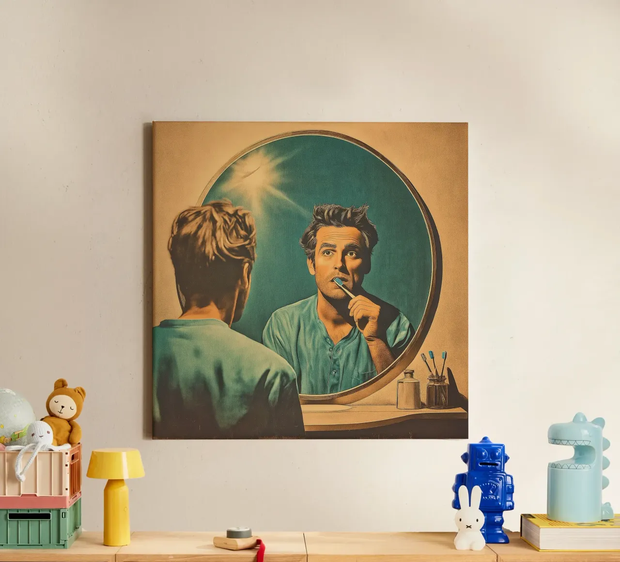 "The Ritual" - Modern Masculine Wall Art canvas with Floater frame by Synthaira