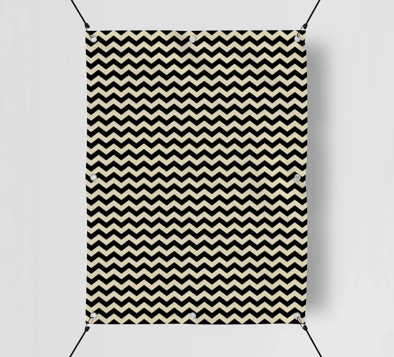 Minimal Chic Basic Chevron Pattern | Black and Beige pvc cover by Beauty in Simplicity