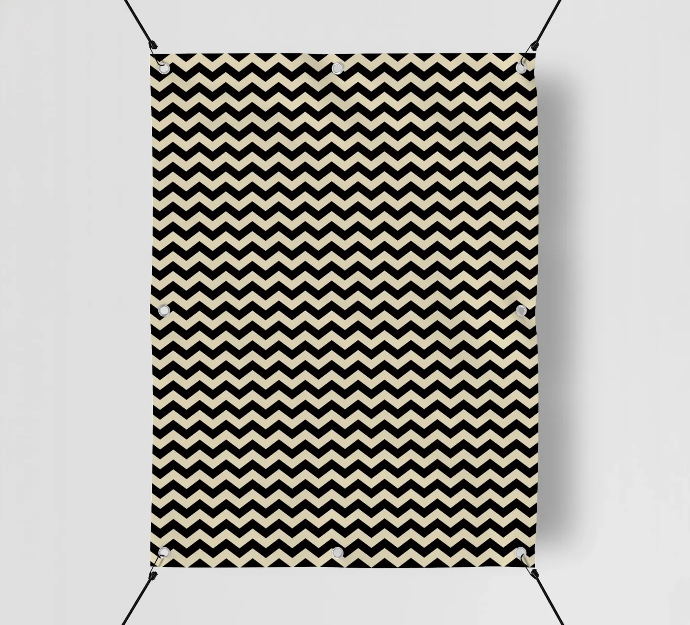 Minimal Chic Basic Chevron Pattern | Black and Beige pvc-zeil van Beauty in Simplicity
