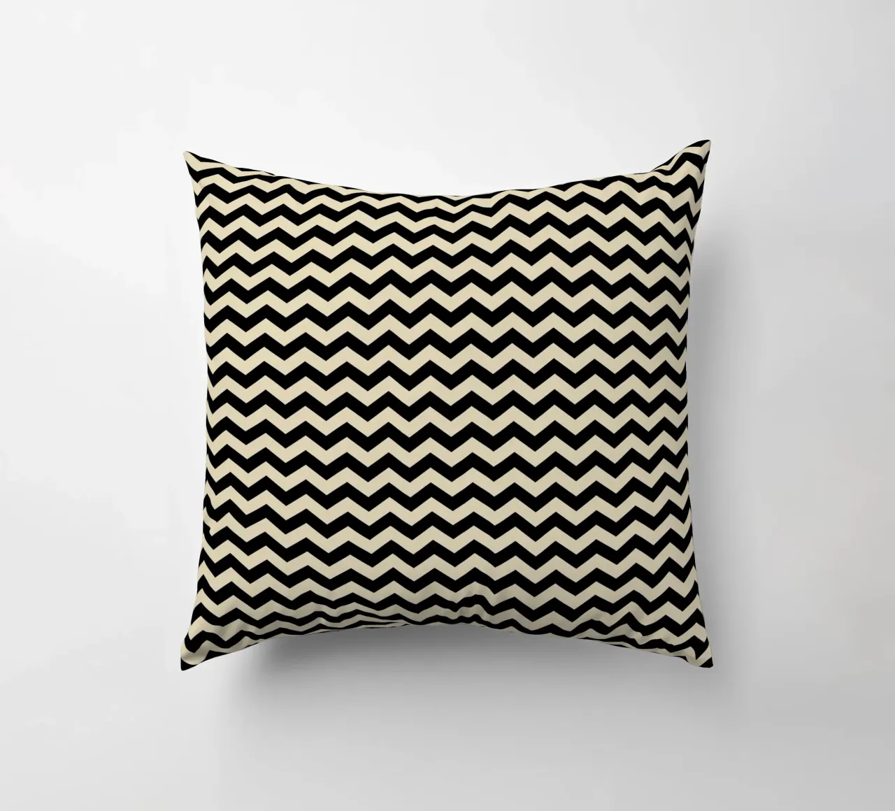 Minimal Chic Basic Chevron Pattern | Nero e Beige cuscino da Beauty in Simplicity
