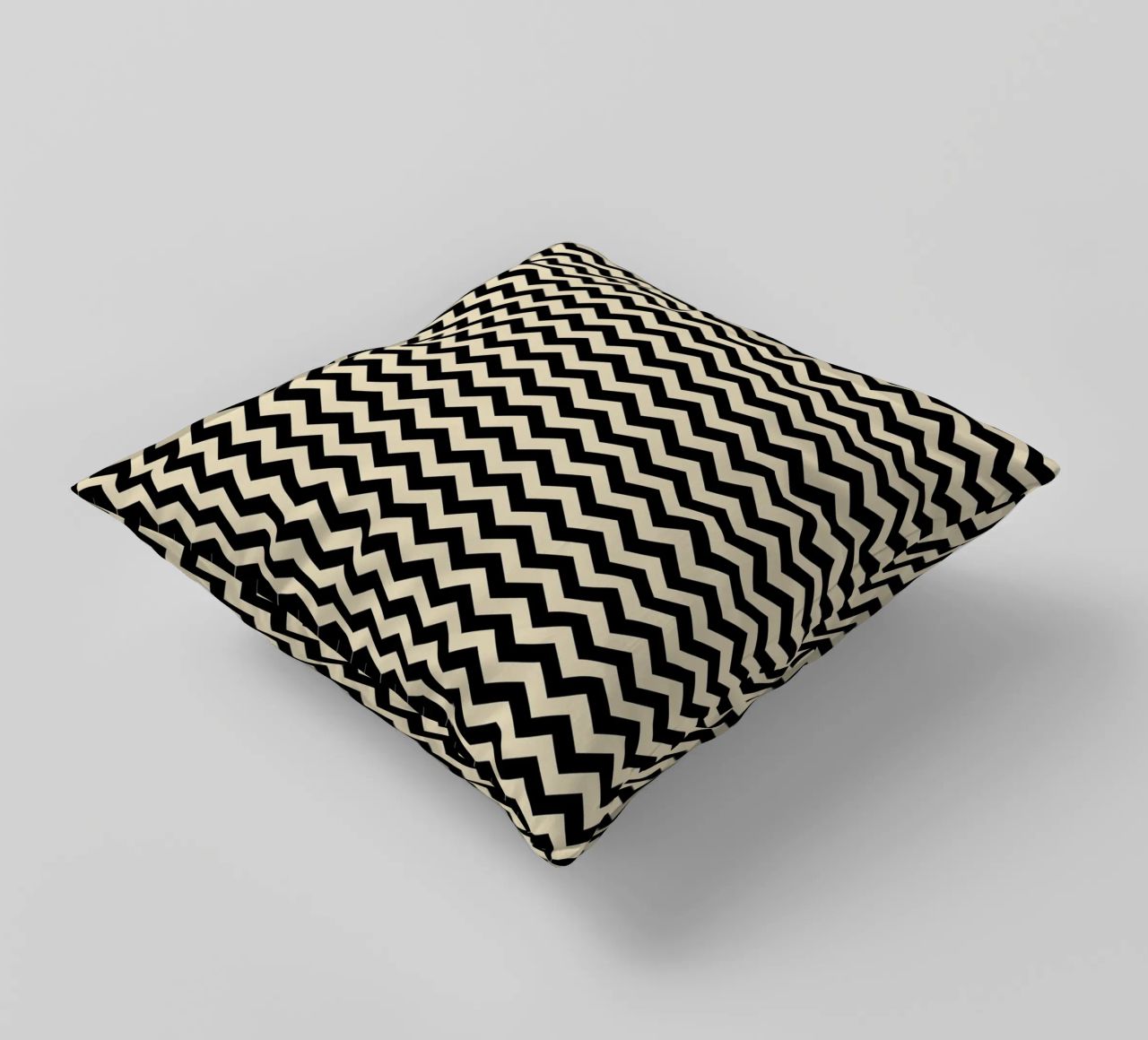 Minimal Chic Basic Chevron Pattern | Nero e Beige cuscino da Beauty in Simplicity
