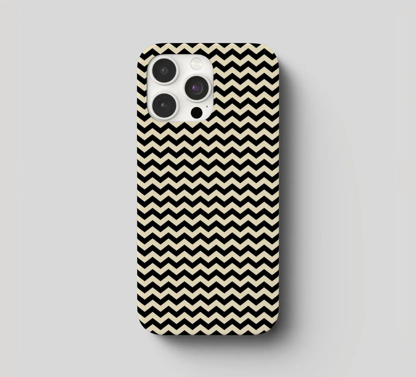 Minimal Chic Basic Chevron Pattern | Black and Beige iphone case by Beauty in Simplicity