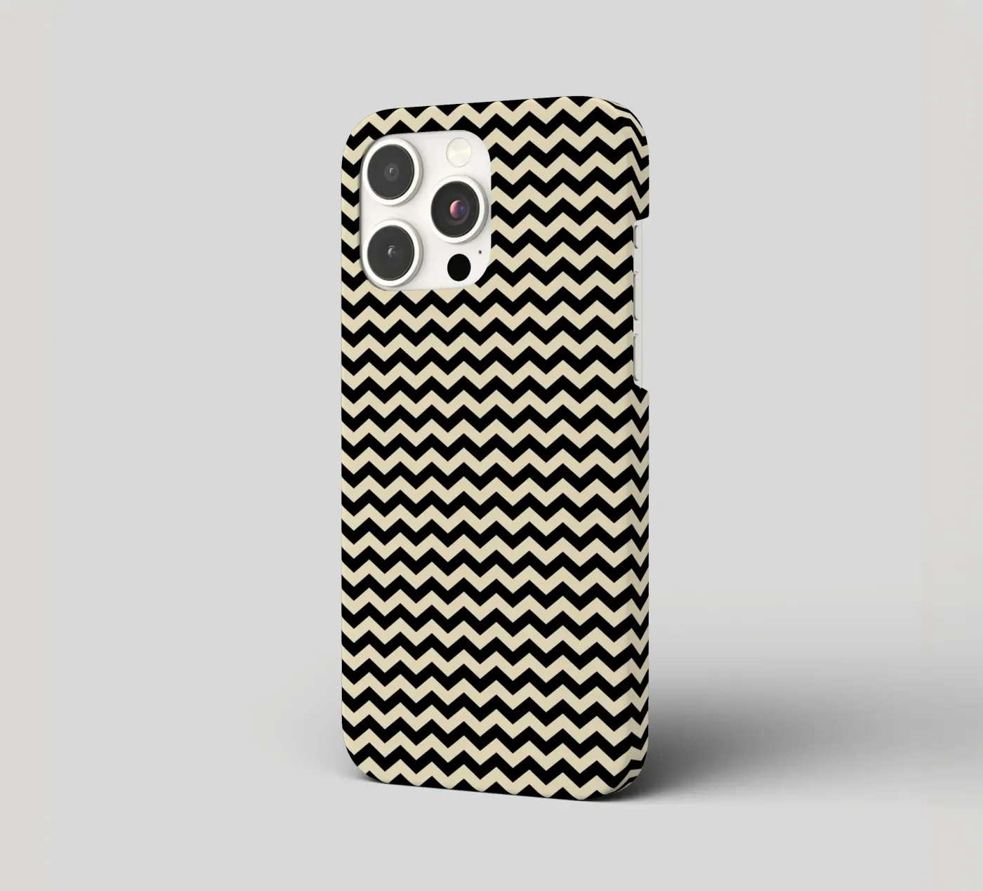 Minimal Chic Basic Chevron Pattern | Black and Beige iphone case by Beauty in Simplicity