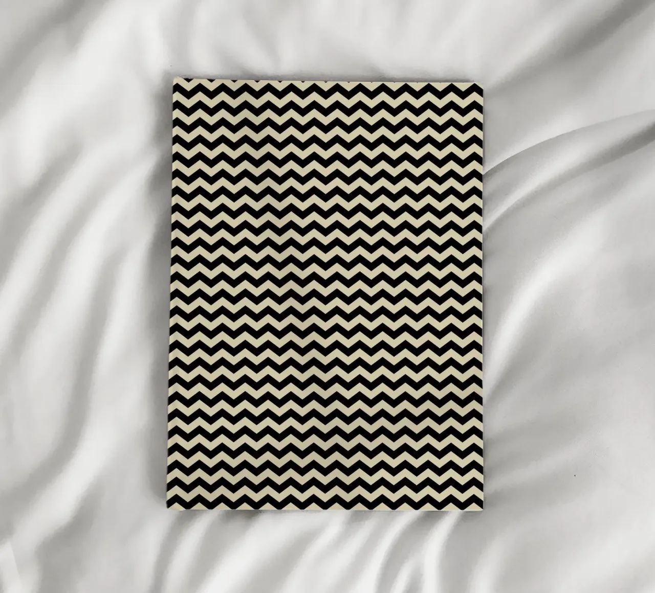 Minimal Chic Basic Chevron Pattern | Black and Beige notebook by Beauty in Simplicity